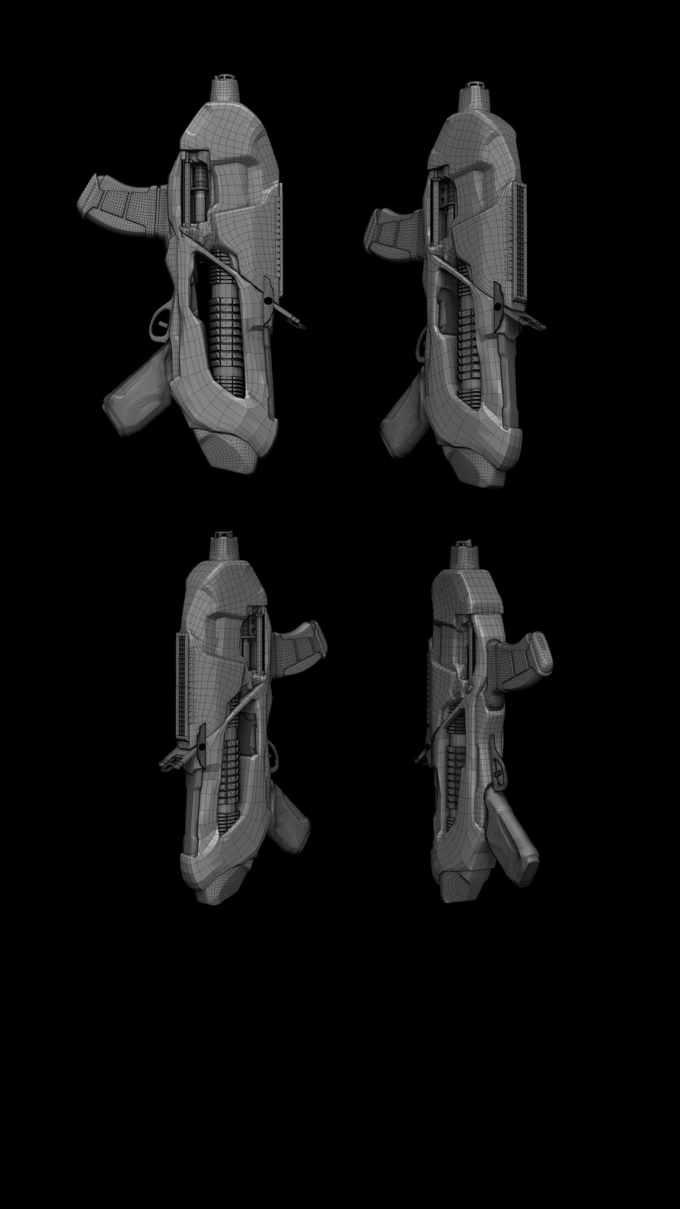 Sci-fi Gun PTM - Amir Rezaeyan 3D model_16