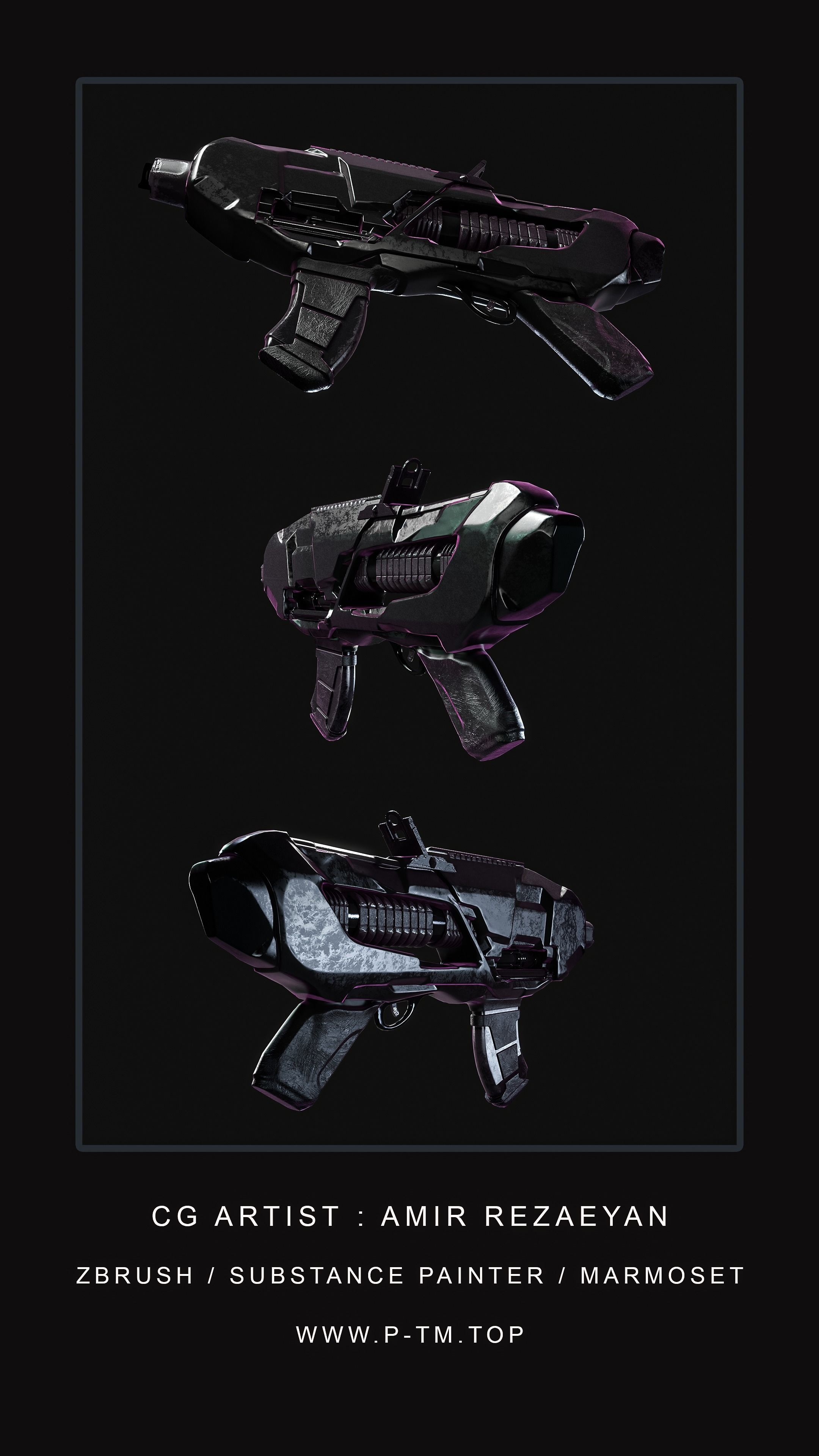 Sci-fi Gun PTM - Amir Rezaeyan 3D model_6