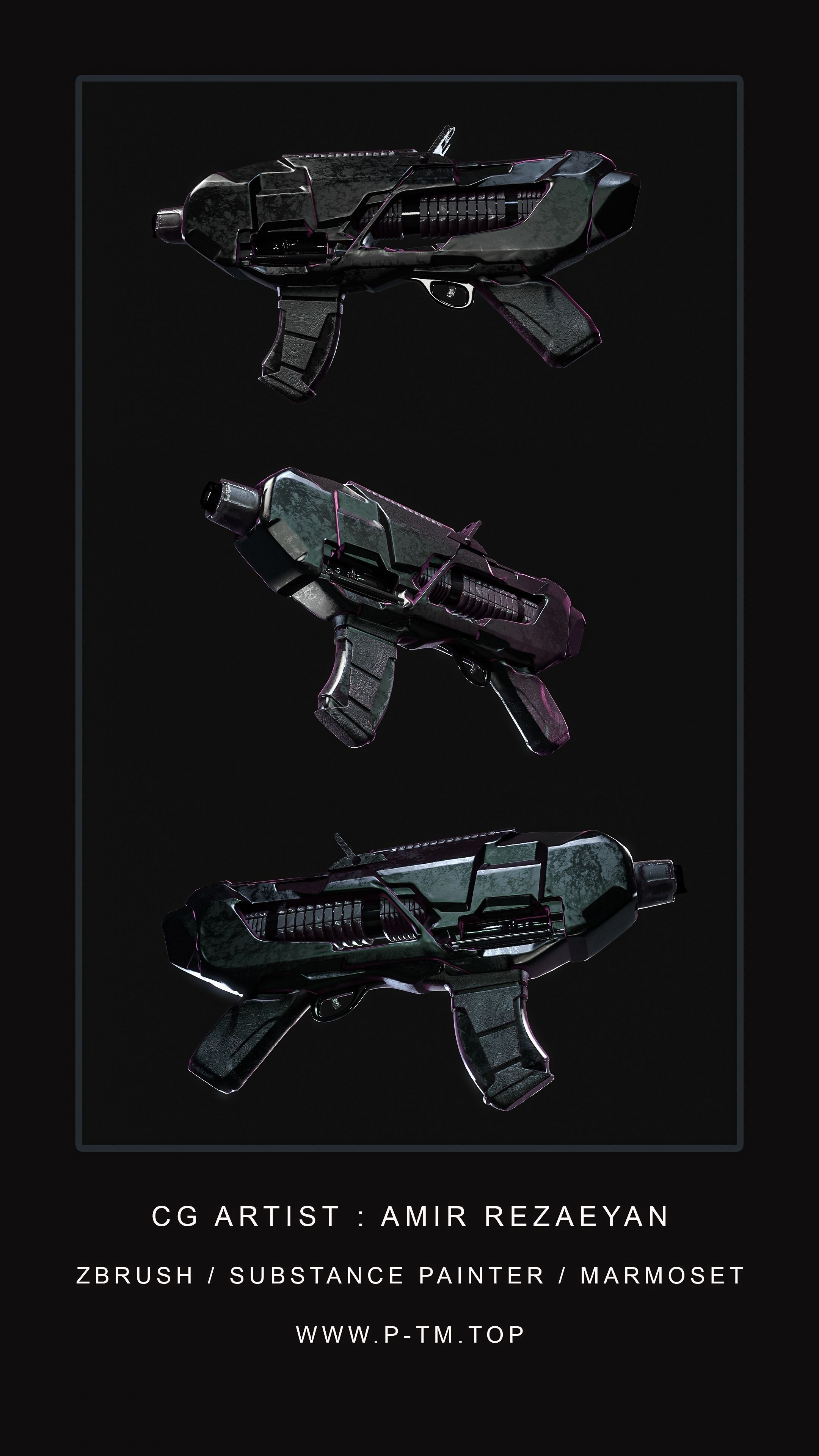 Sci-fi Gun PTM - Amir Rezaeyan 3D model_4