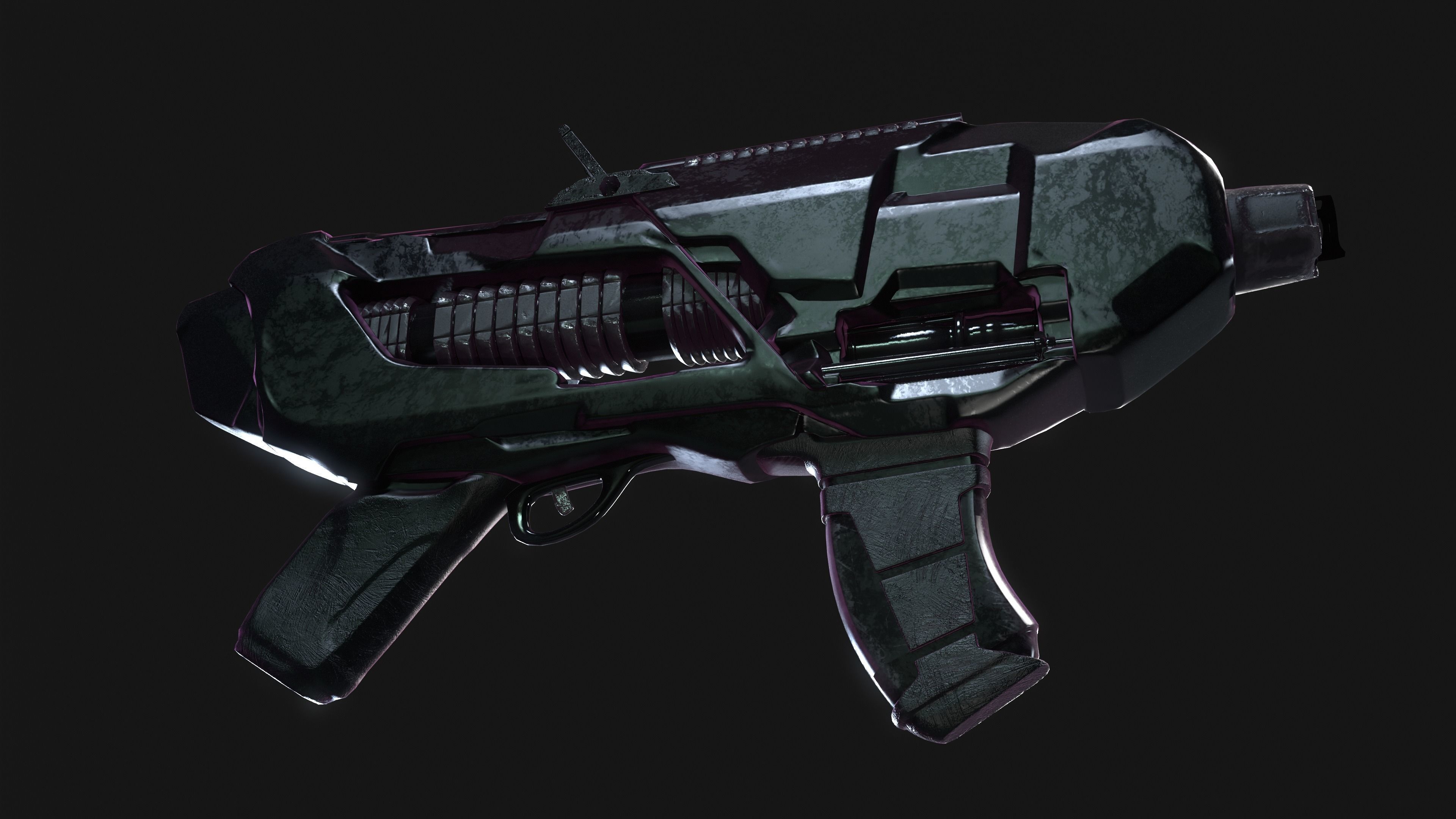 Sci-fi Gun PTM - Amir Rezaeyan 3D model_14