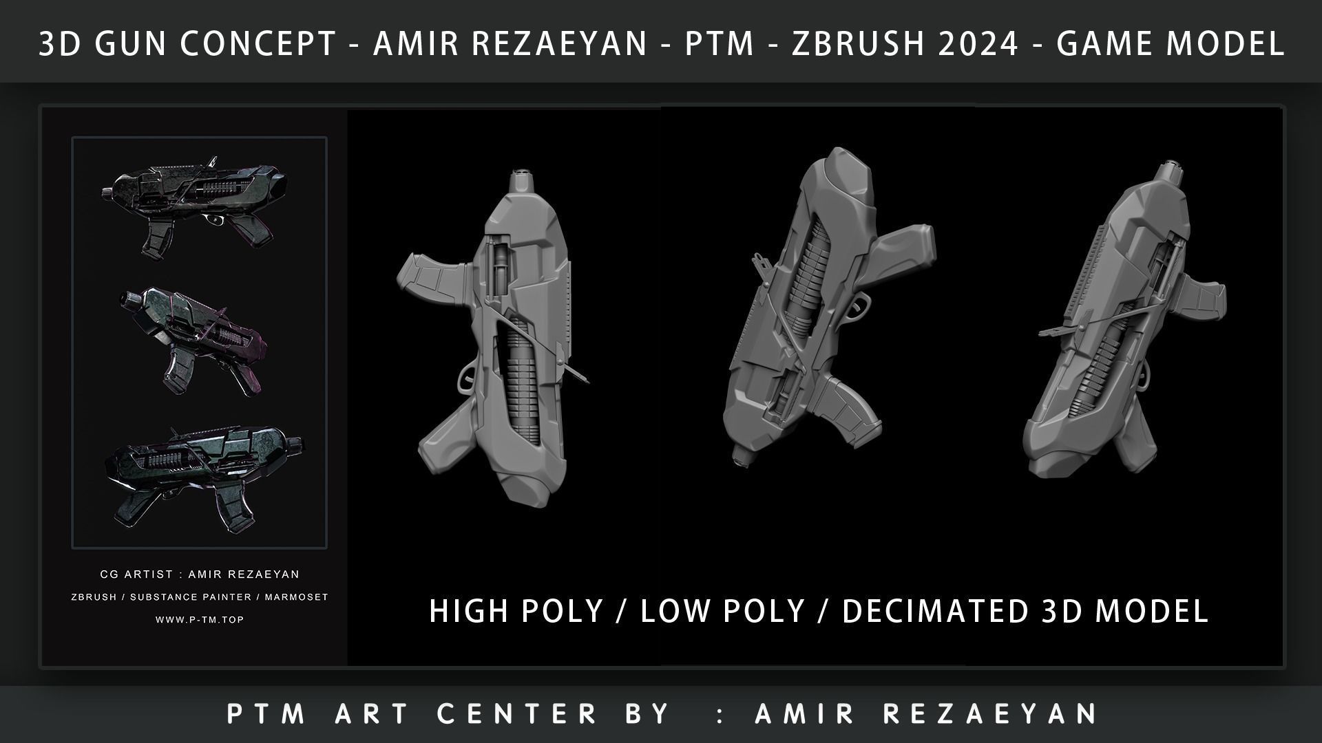 Sci-fi Gun PTM - Amir Rezaeyan 3D model_2