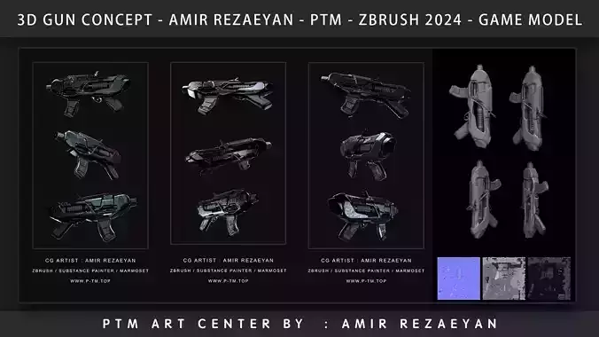 Sci-fi Gun PTM - Amir Rezaeyan 3D model