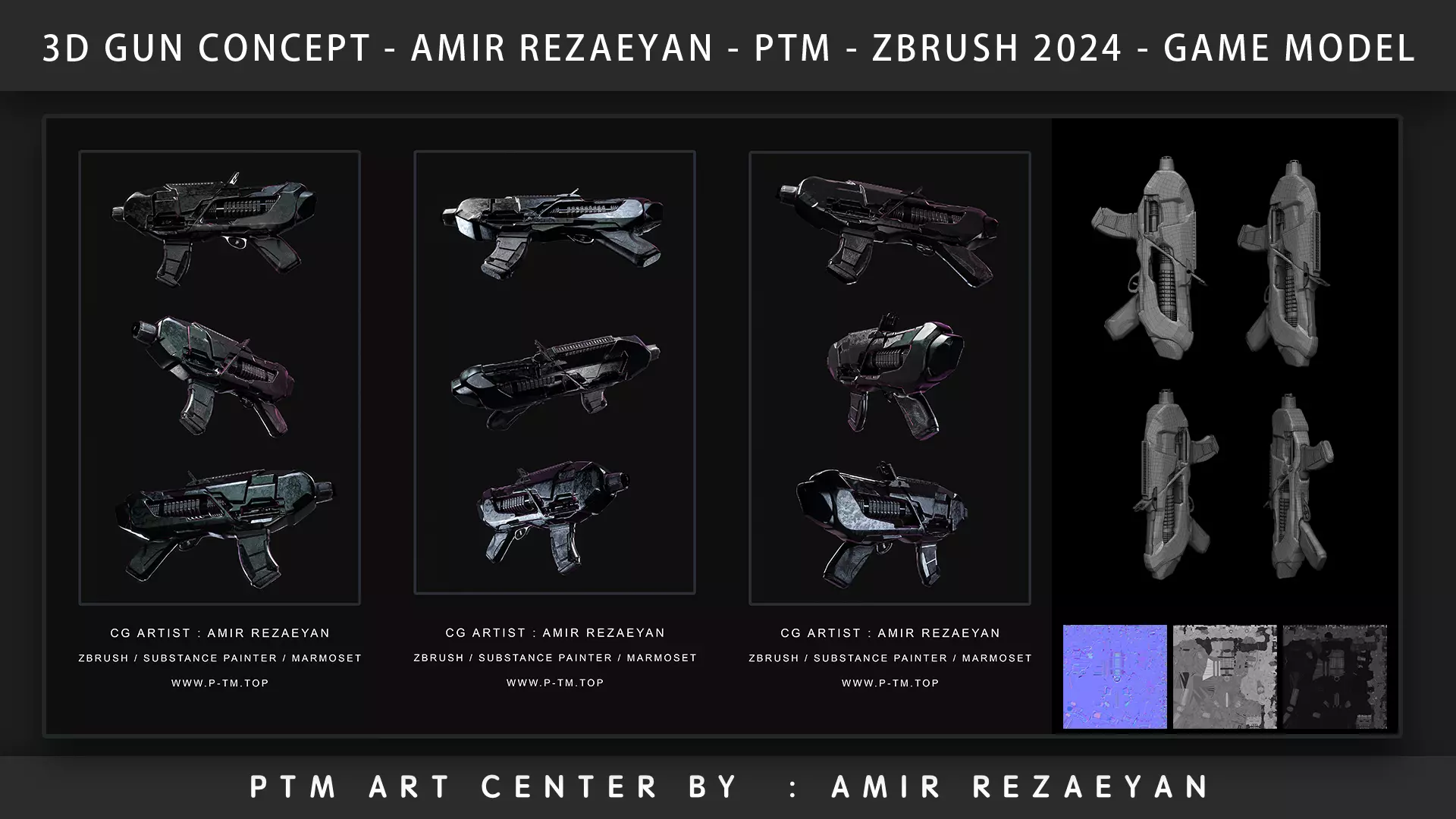 Sci-fi Gun PTM - Amir Rezaeyan 3D model_0