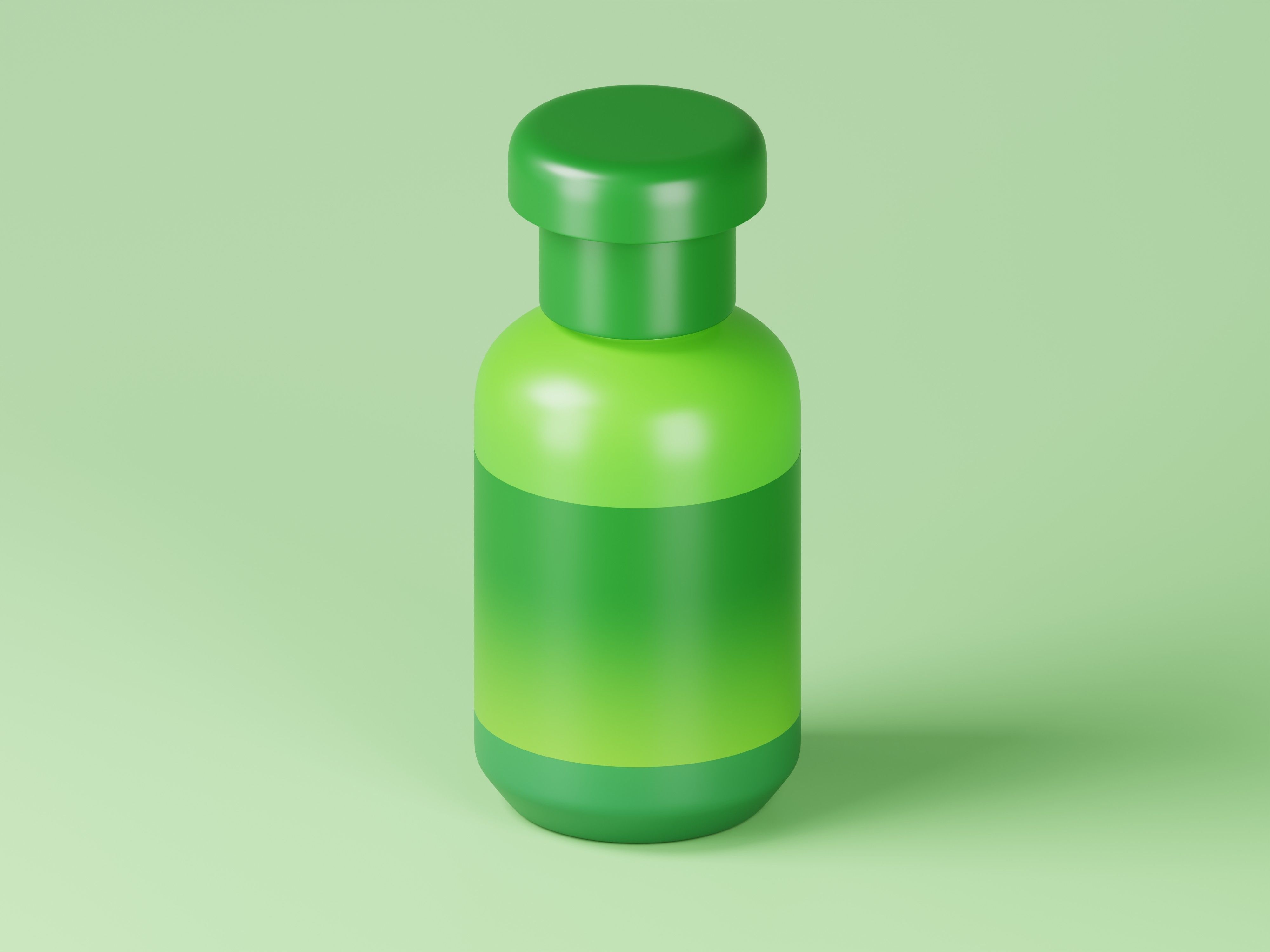 Green Cosmetic Product Bottle 3D Model Low-poly 3D model_4