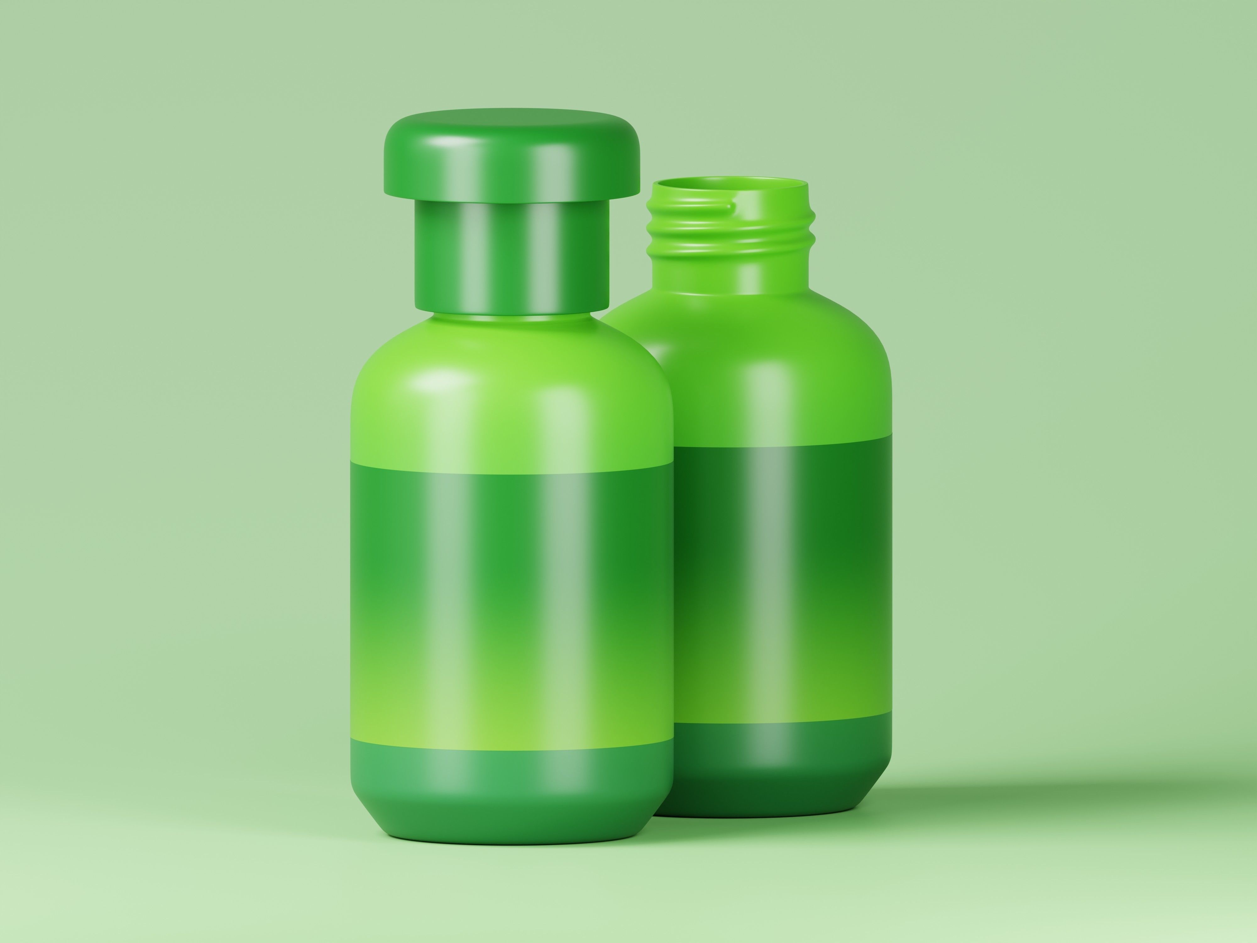 Green Cosmetic Product Bottle 3D Model Low-poly 3D model_8