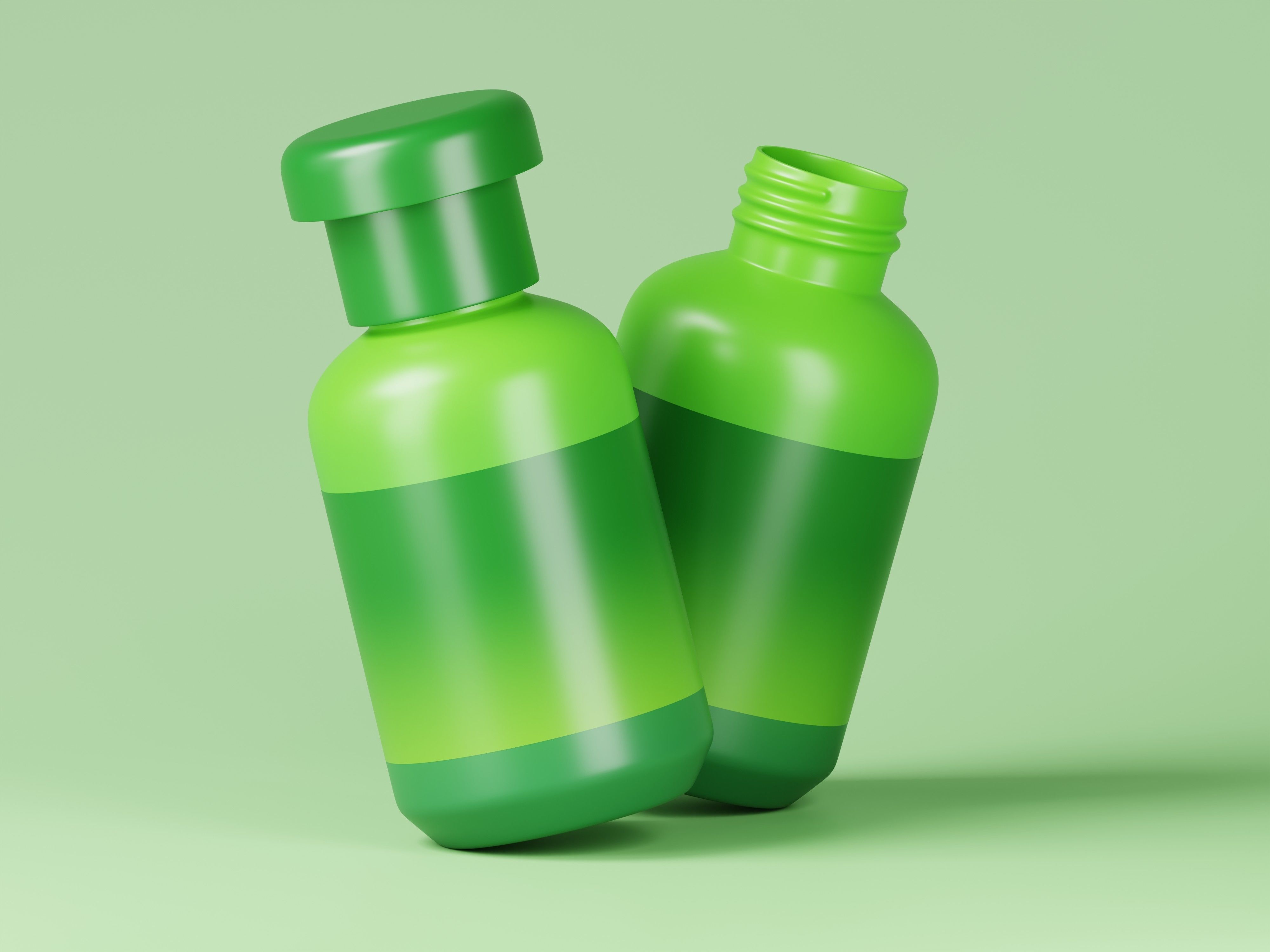Green Cosmetic Product Bottle 3D Model Low-poly 3D model_16