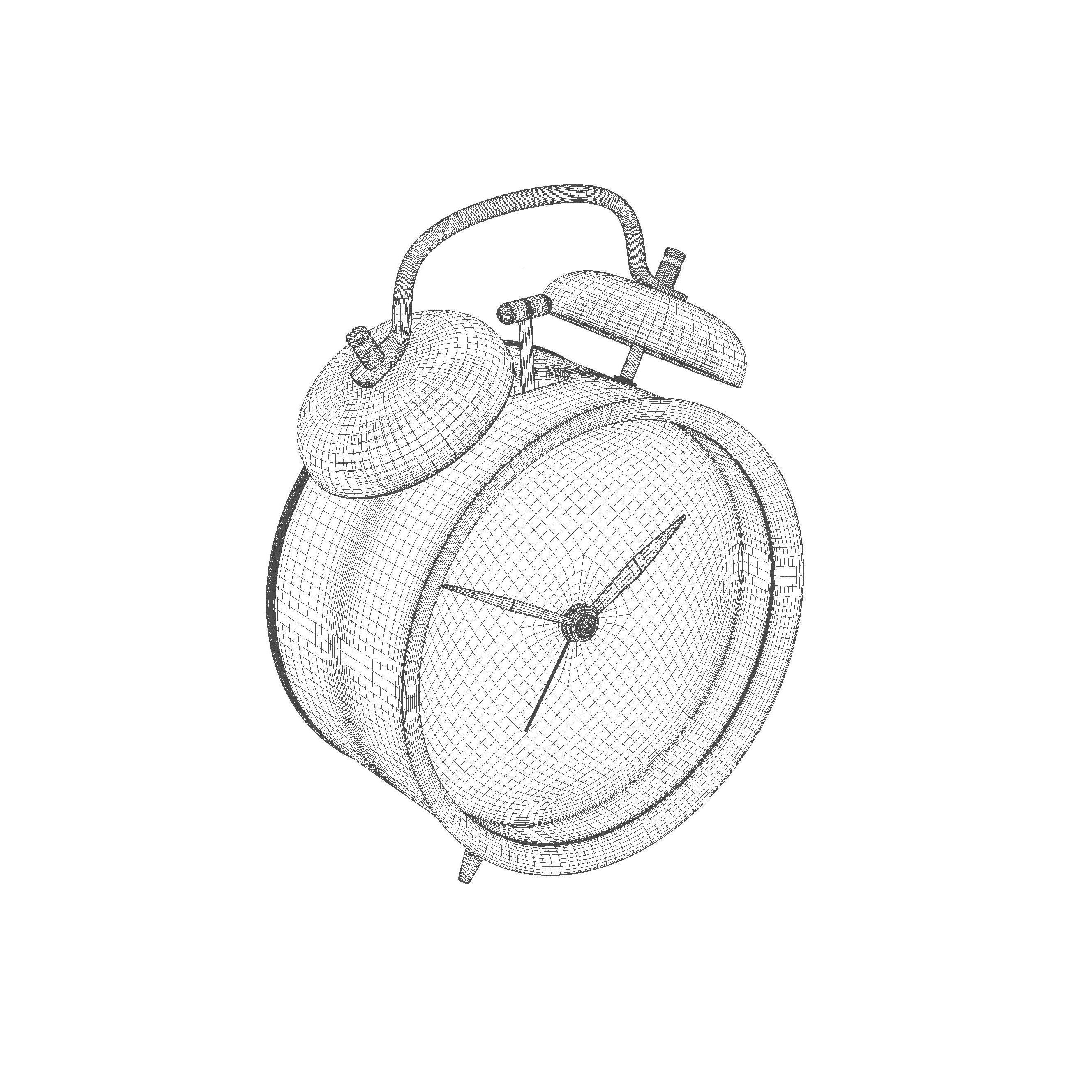 Modern Analogue Alarm Clock 3D model_6