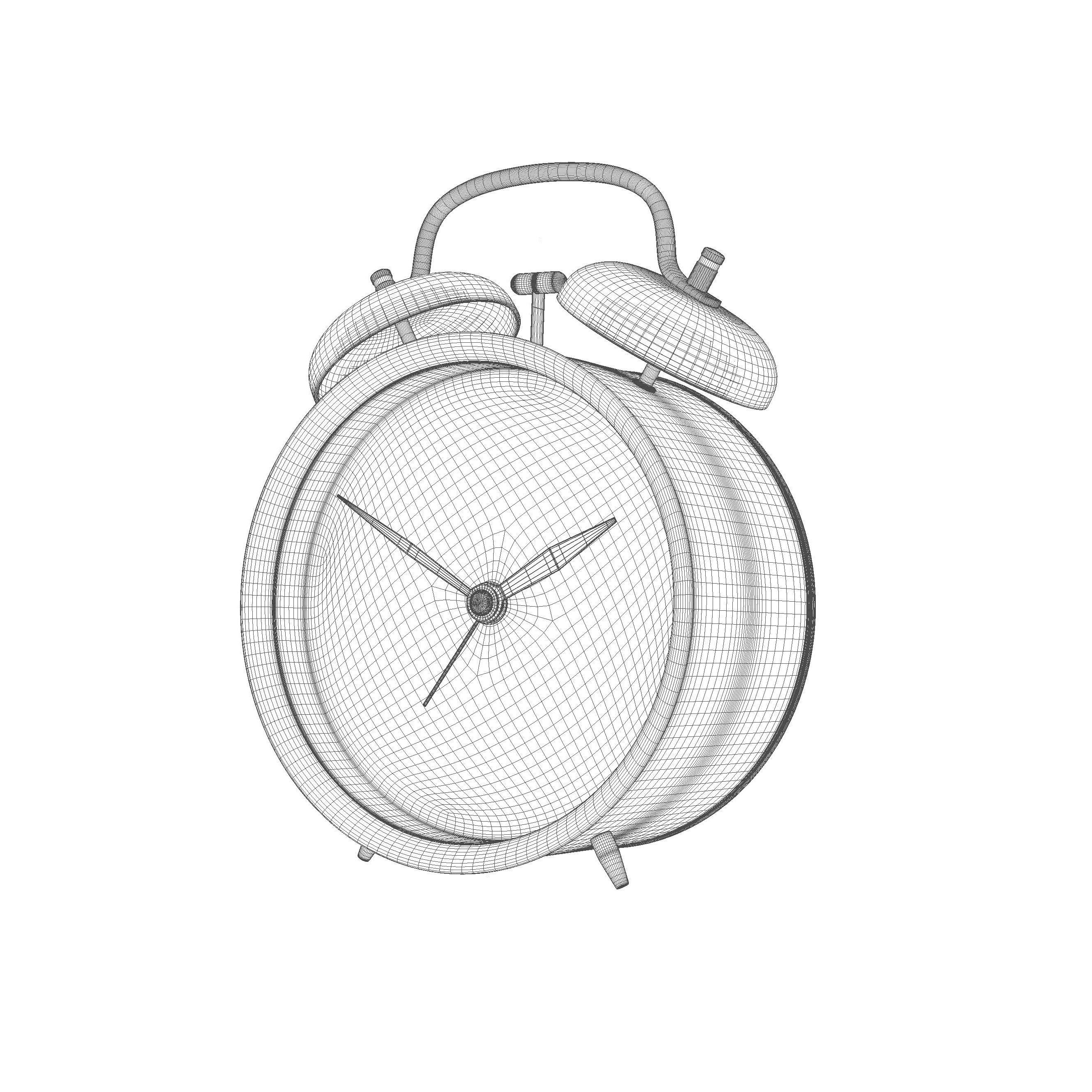 Modern Analogue Alarm Clock 3D model_7