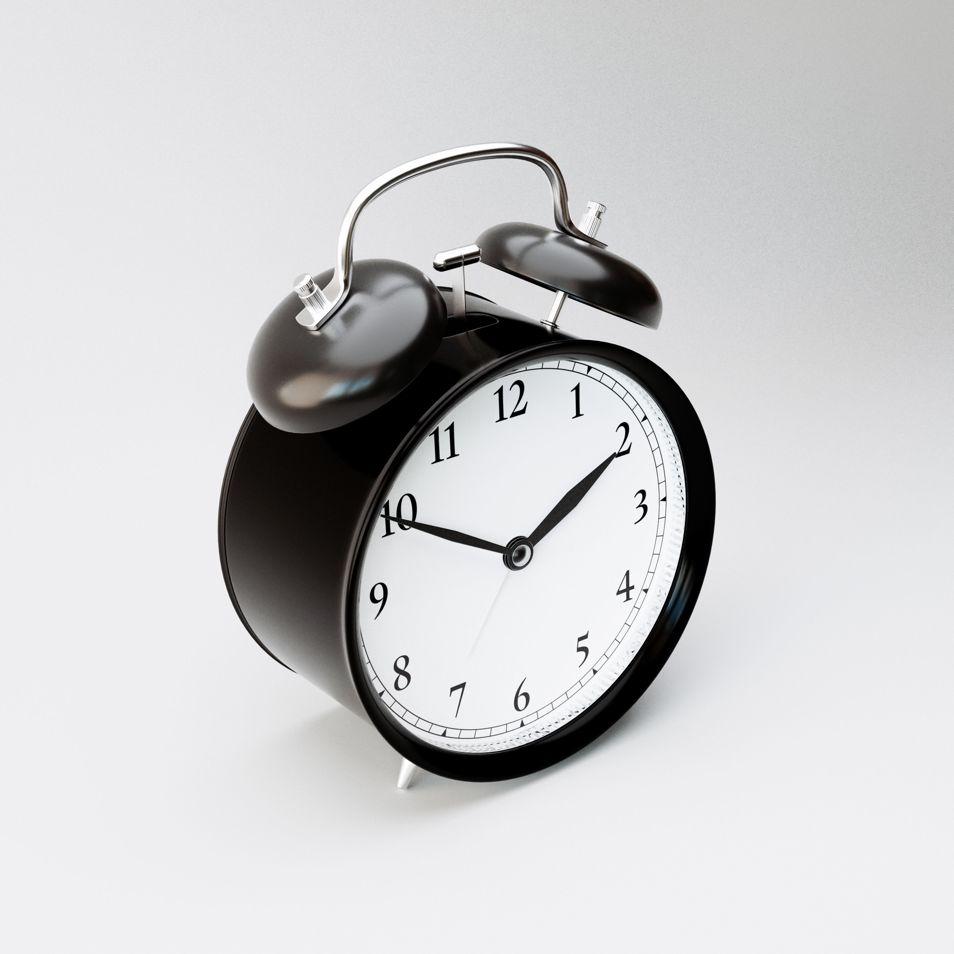 Modern Analogue Alarm Clock 3D model_4