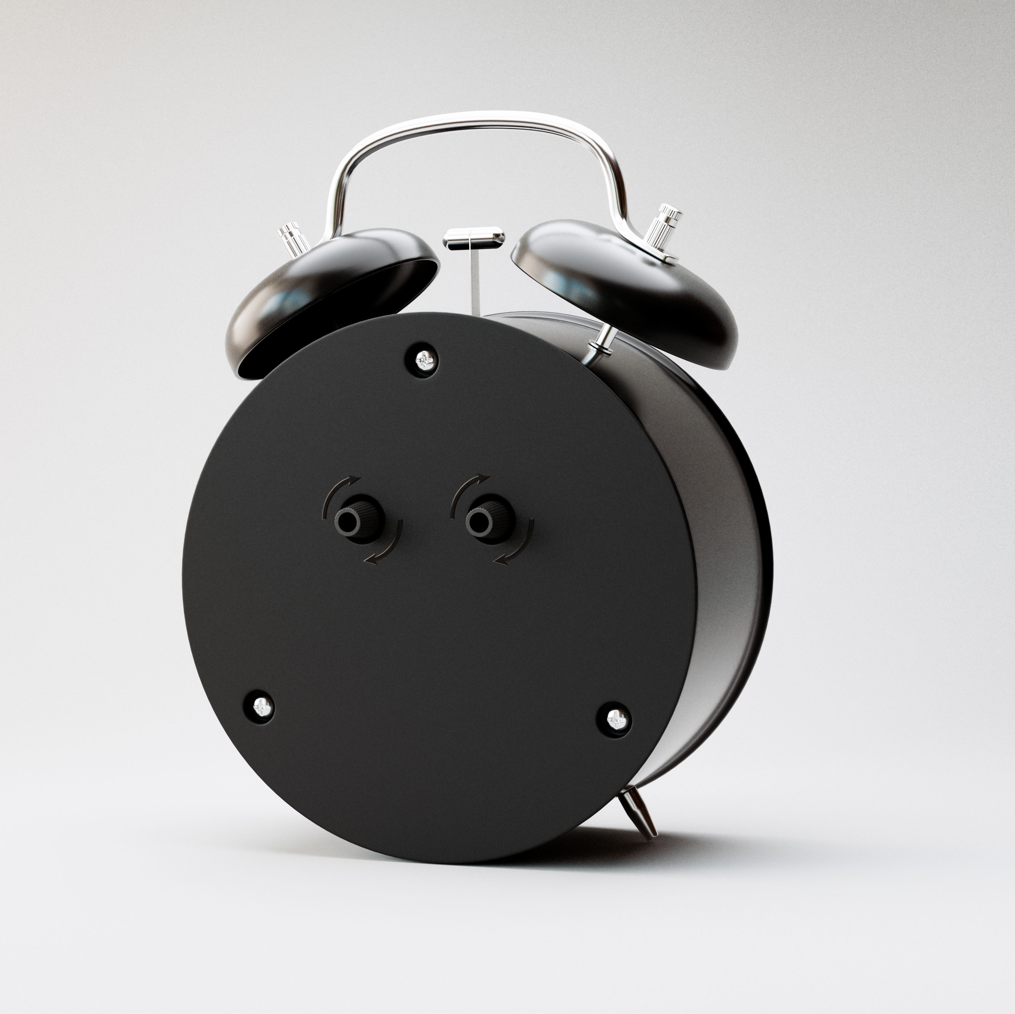 Modern Analogue Alarm Clock 3D model_3