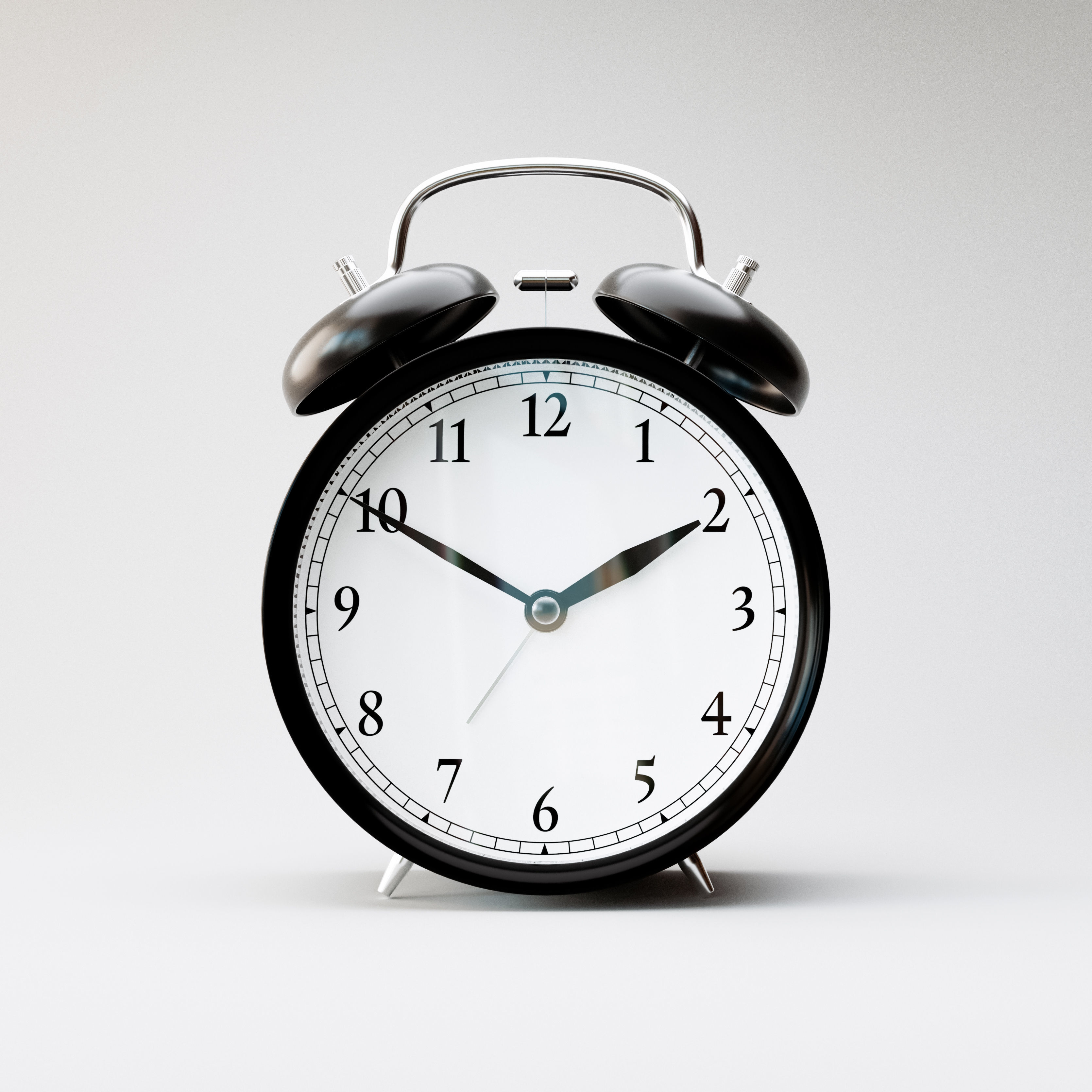 Modern Analogue Alarm Clock 3D model_1