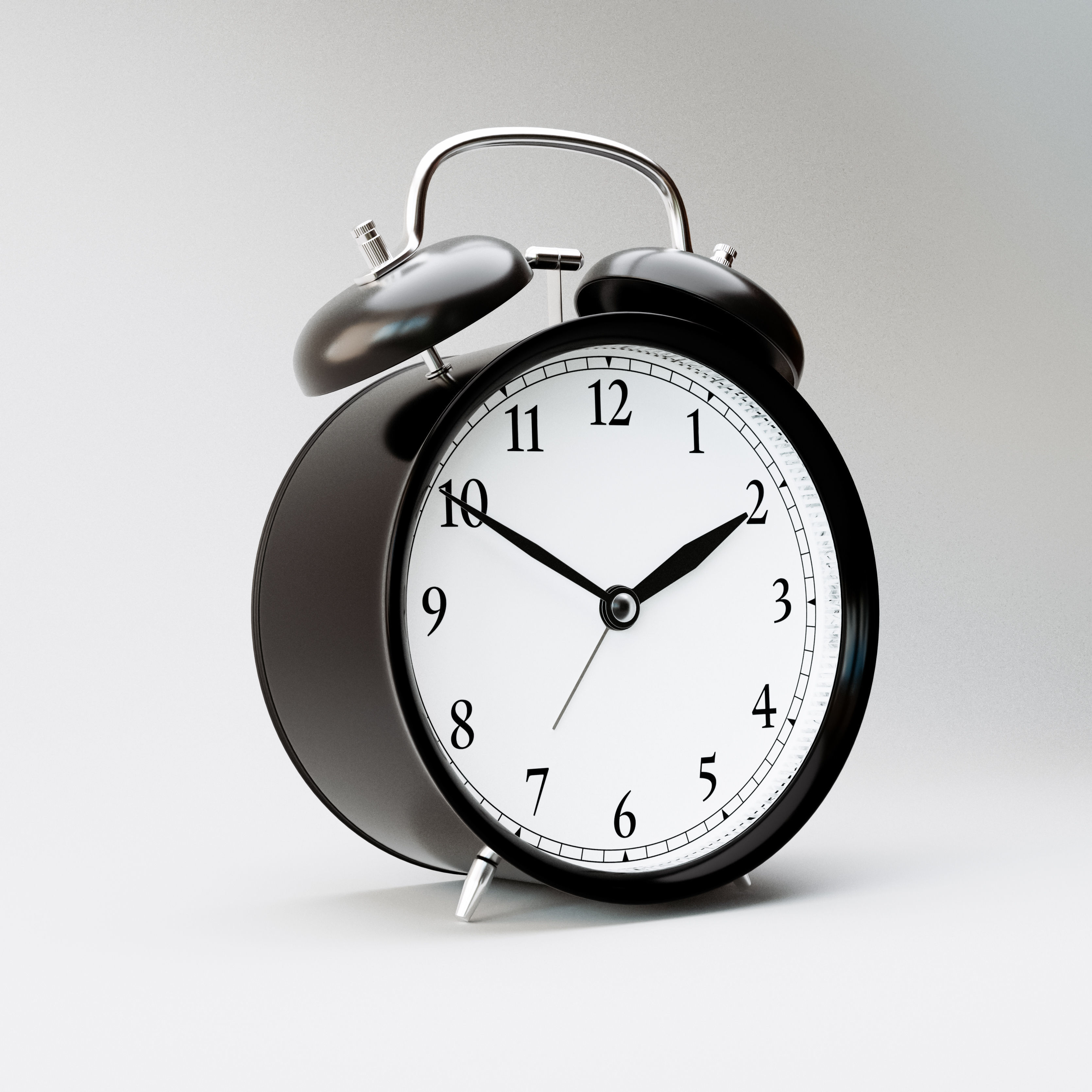 Modern Analogue Alarm Clock 3D model_2