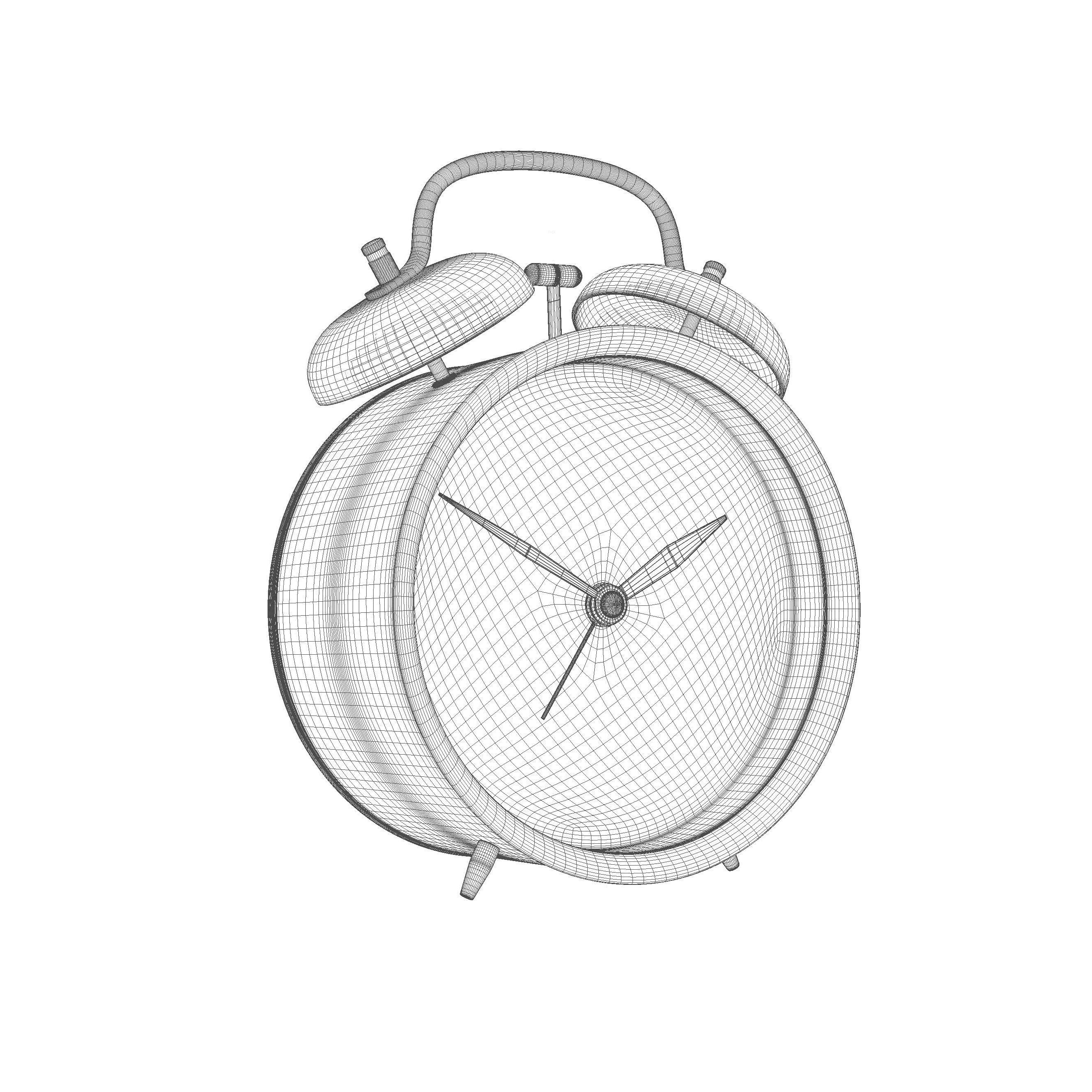 Modern Analogue Alarm Clock 3D model_5