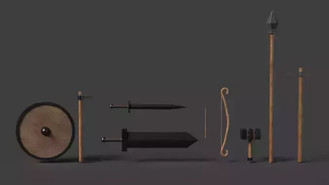 low poly stylized weapon