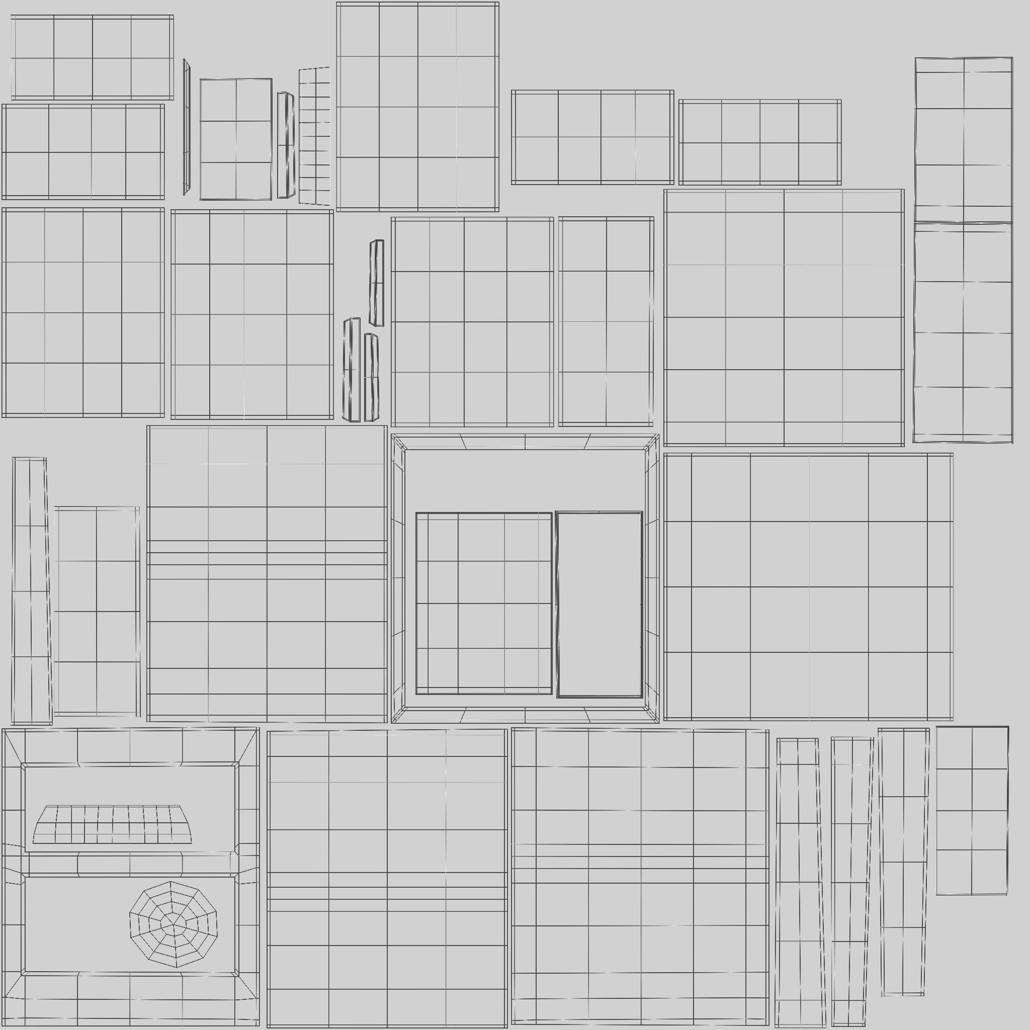 Stylized drawer Low-poly 3D model_5