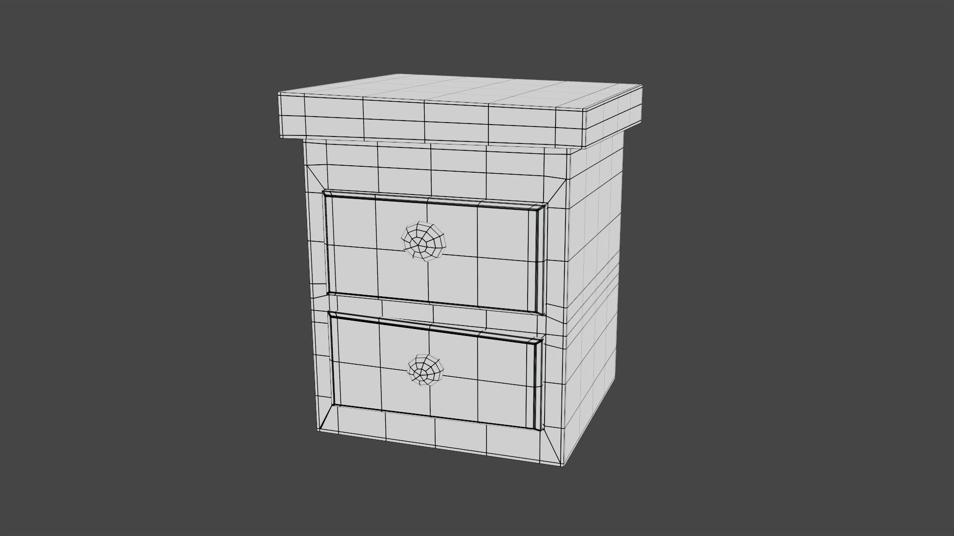 Stylized drawer Low-poly 3D model_3