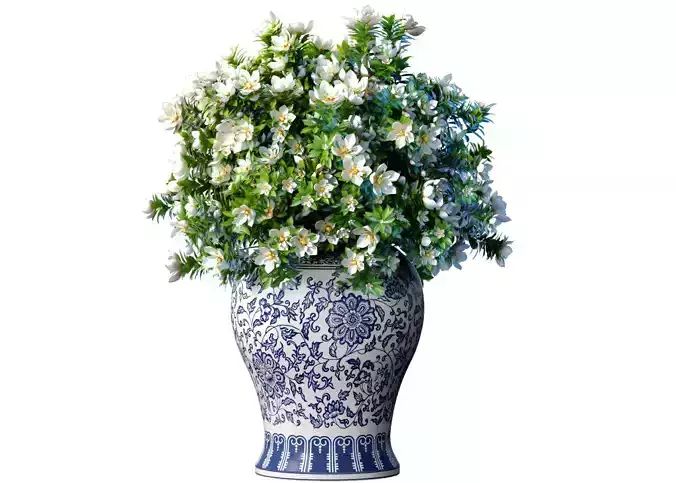 White bouquet porcelain vase pot Jar decorating style Provence