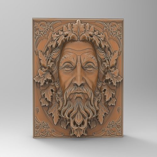 Green Man Leaf Tree Wall Plaque - Detailed Nature Decor 3D print model