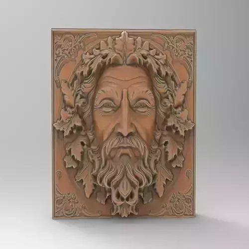 Green Man Leaf Tree Wall Plaque - Detailed Nature Decor 3D print model