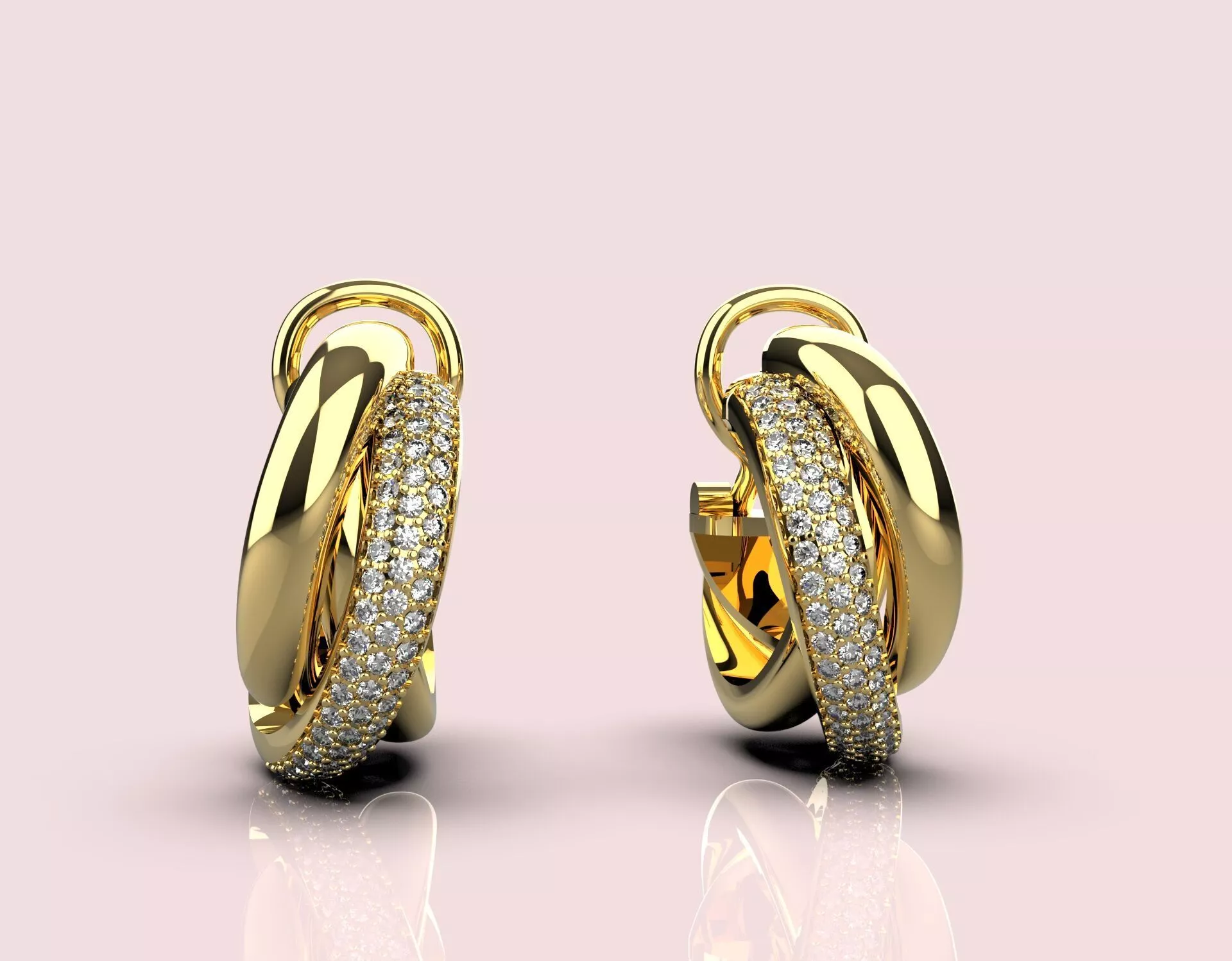 earring rope-like twisted design 3D print model