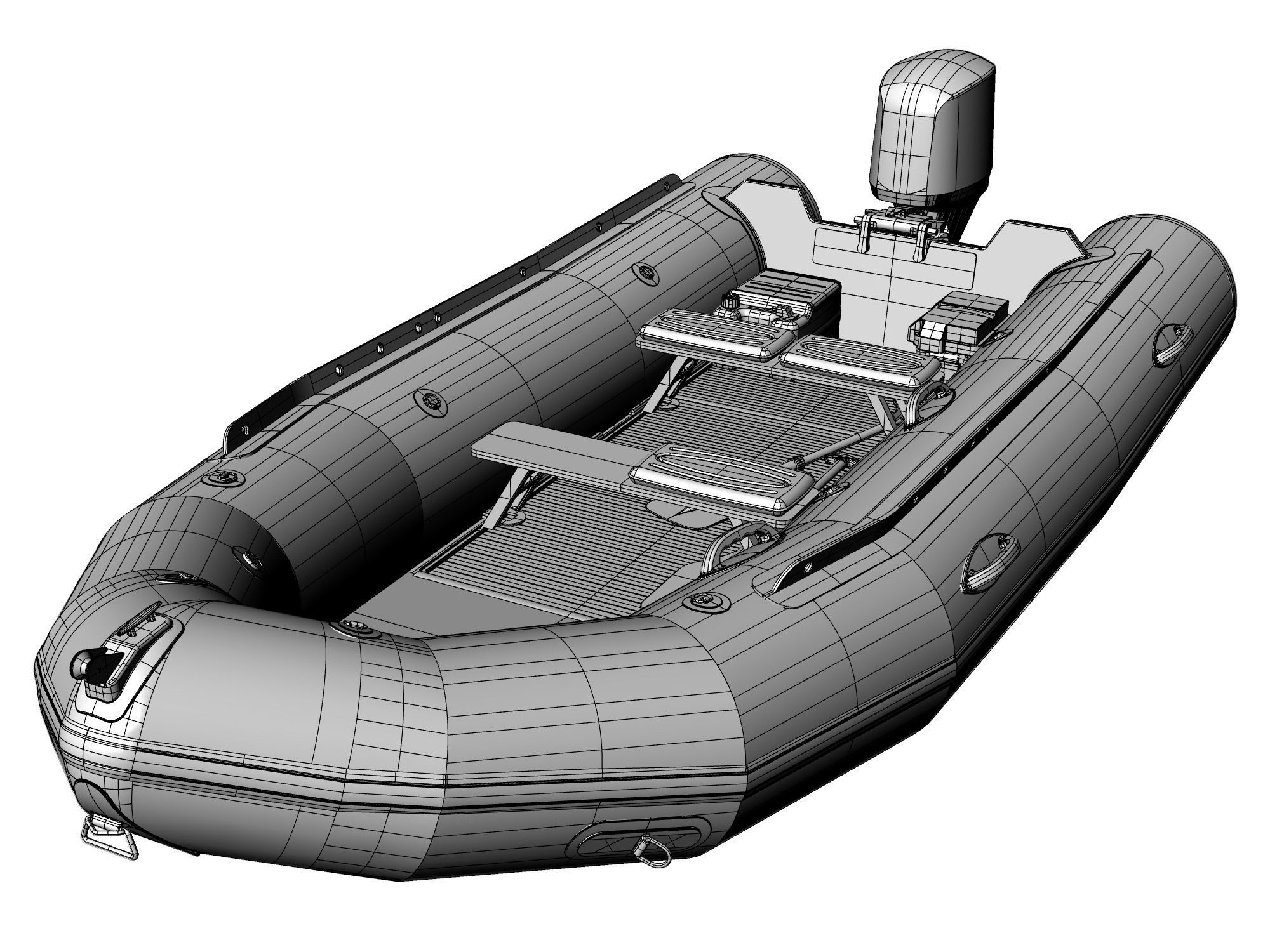 Rigid Hull Inflatable Boat 3D model_9