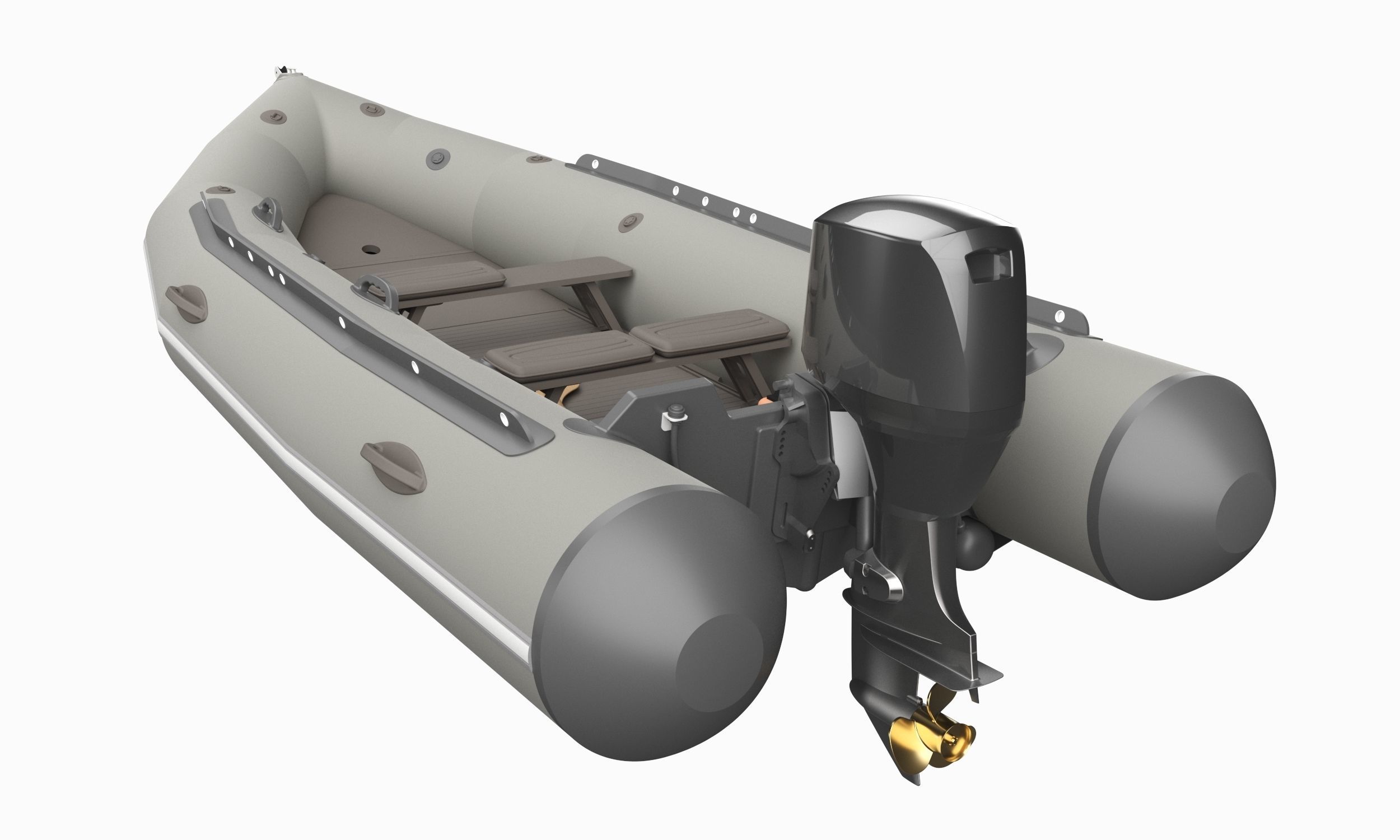 Rigid Hull Inflatable Boat 3D model_3