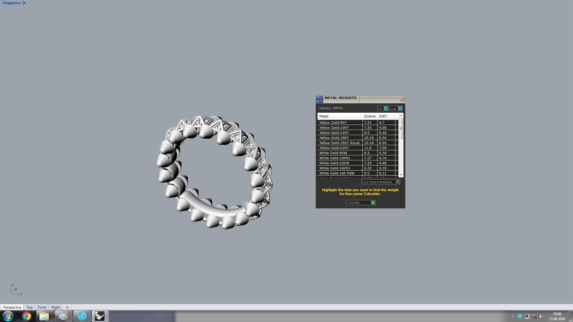 Clash One Row Piramida Diamonds Ring 17 5 mm 3D print model_17