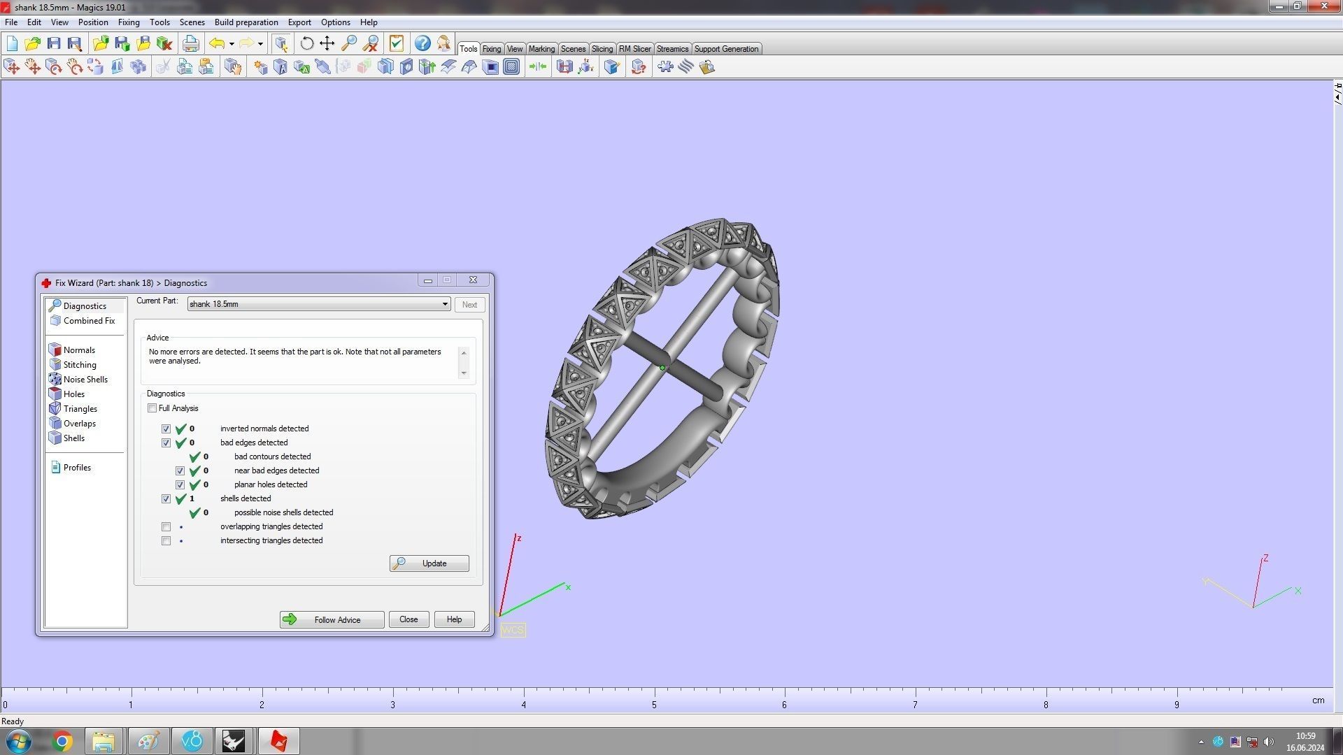 Clash One Row Piramida Diamonds Ring 18 5 mm 3D print model_15