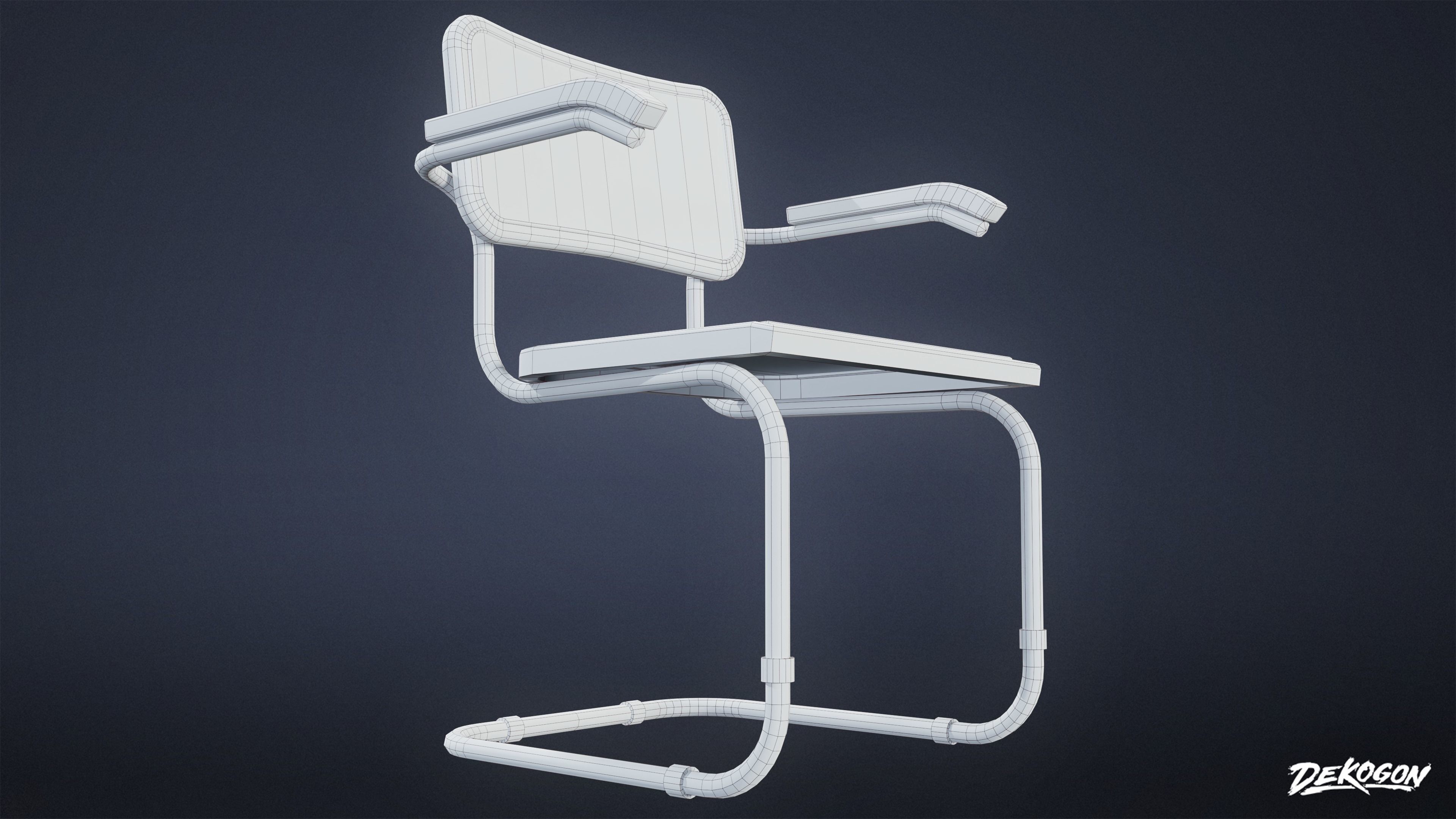 SUBURBS - Chair Set 02 - LOW POLY AND NANITE Low-poly 3D model_16