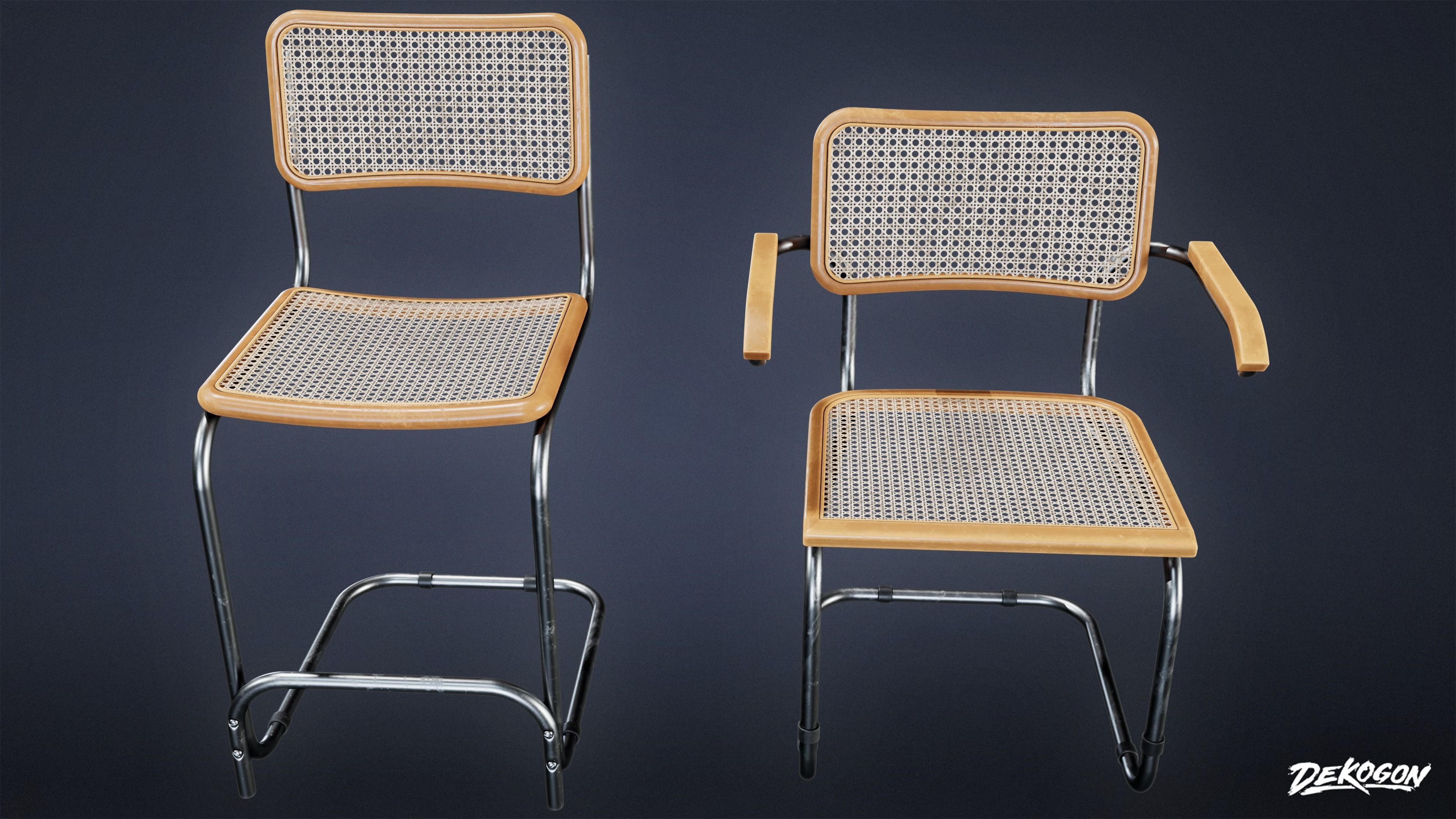 SUBURBS - Chair Set 02 - LOW POLY AND NANITE Low-poly 3D model_14
