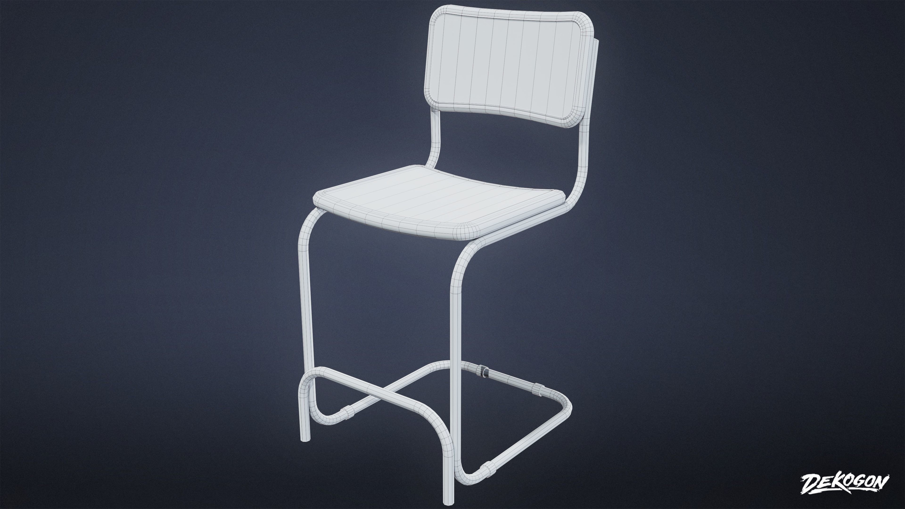 SUBURBS - Chair Set 02 - LOW POLY AND NANITE Low-poly 3D model_17