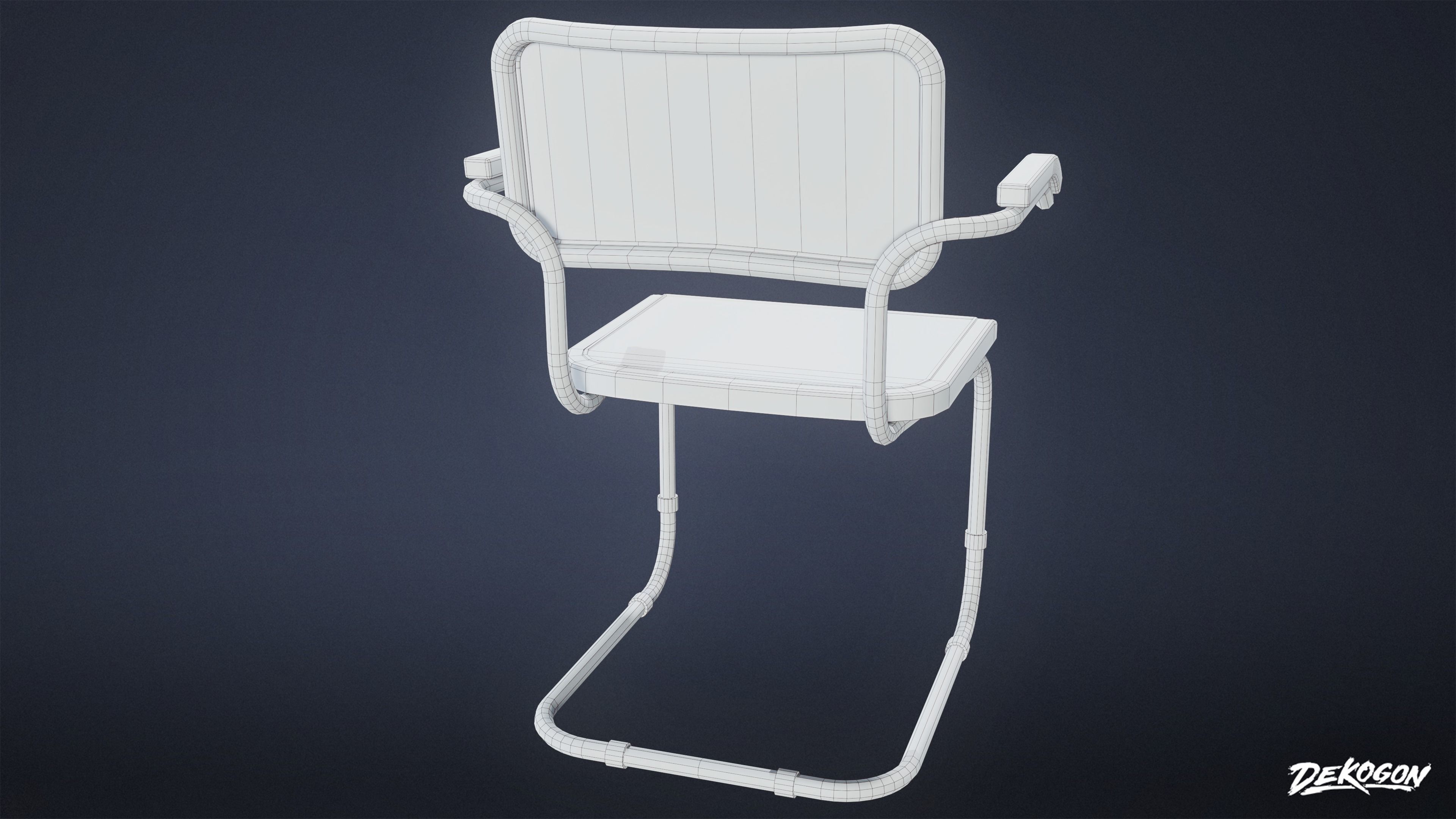 SUBURBS - Chair Set 02 - LOW POLY AND NANITE Low-poly 3D model_19