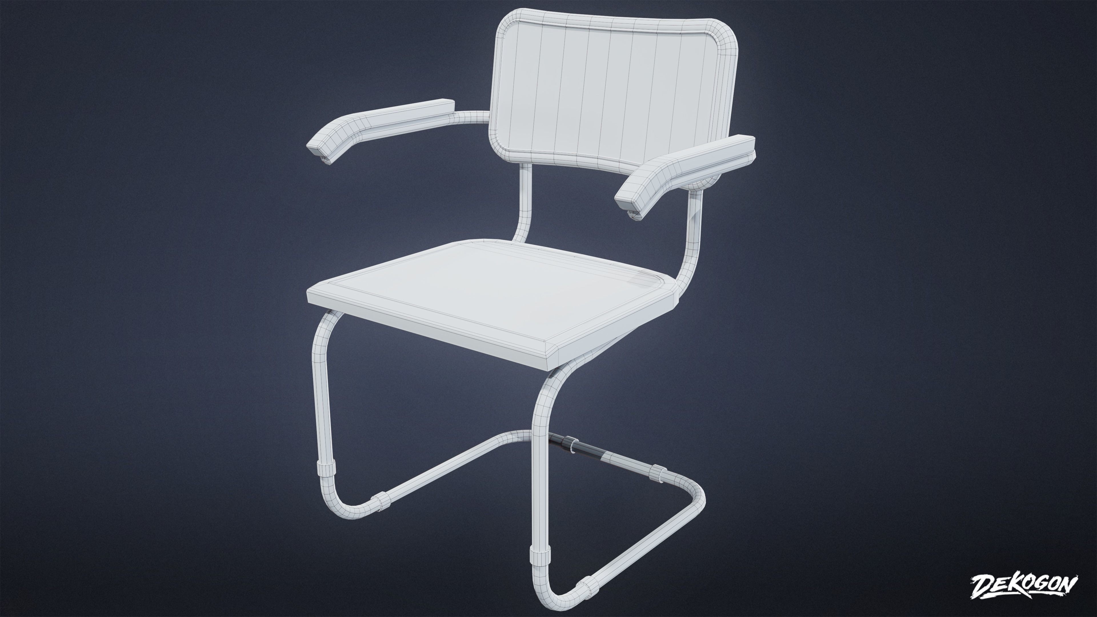 SUBURBS - Chair Set 02 - LOW POLY AND NANITE Low-poly 3D model_18