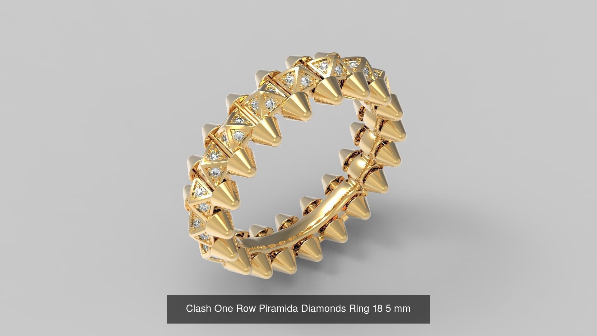 Clash One Row Piramida Diamonds Ring  Collection _6