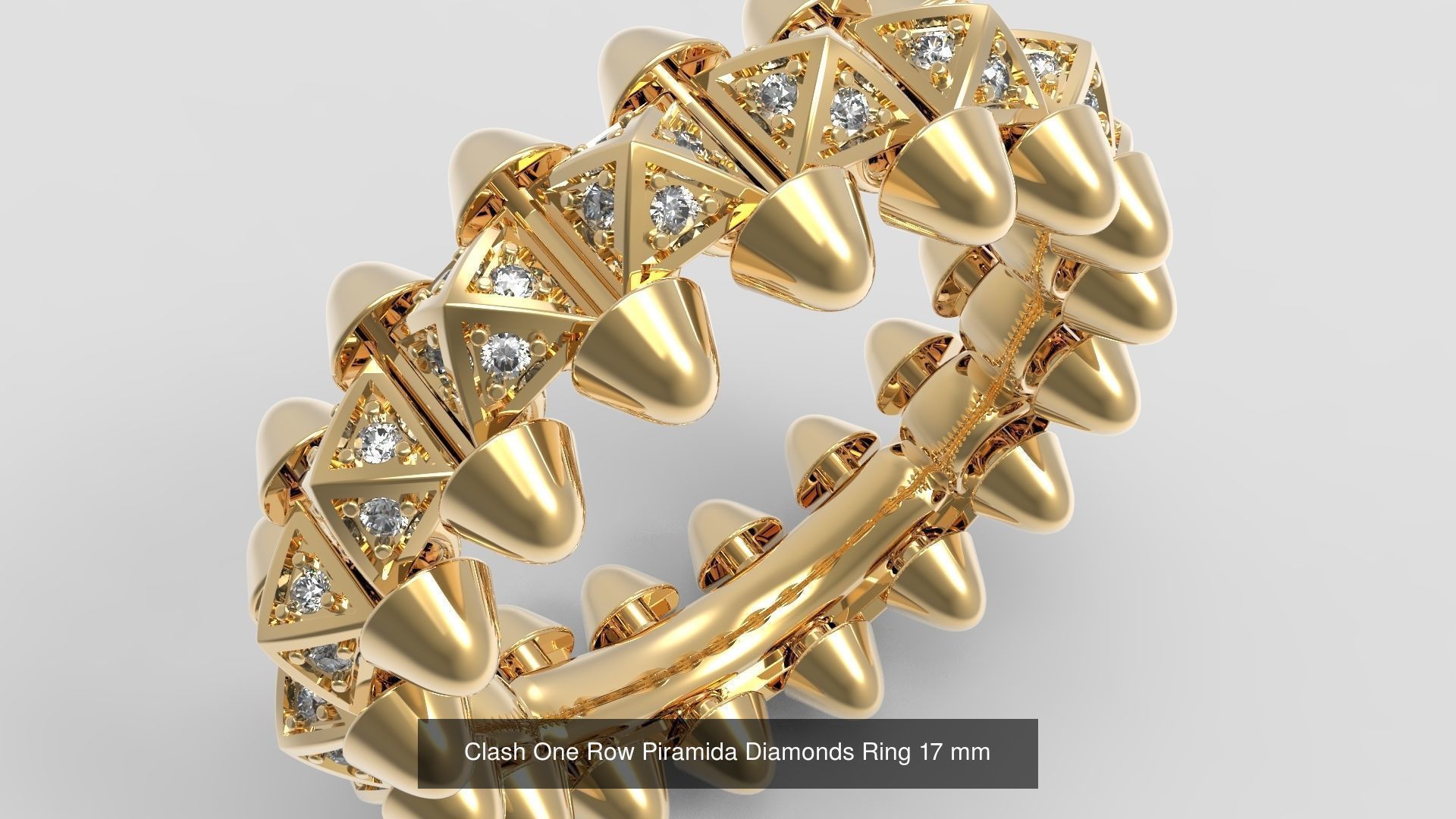 Clash One Row Piramida Diamonds Ring  Collection _3