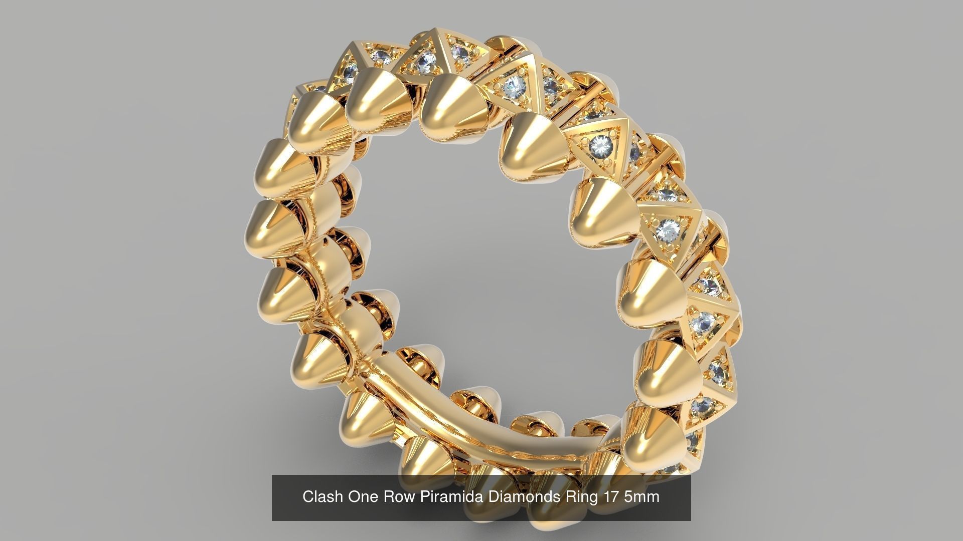 Clash One Row Piramida Diamonds Ring  Collection _4