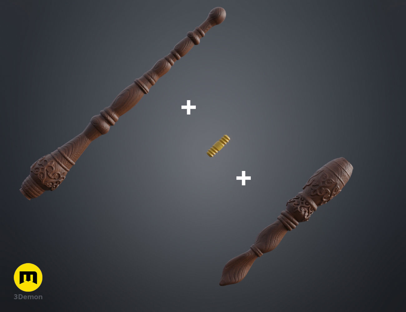 Minaka Hirakata wand 3D print model_1