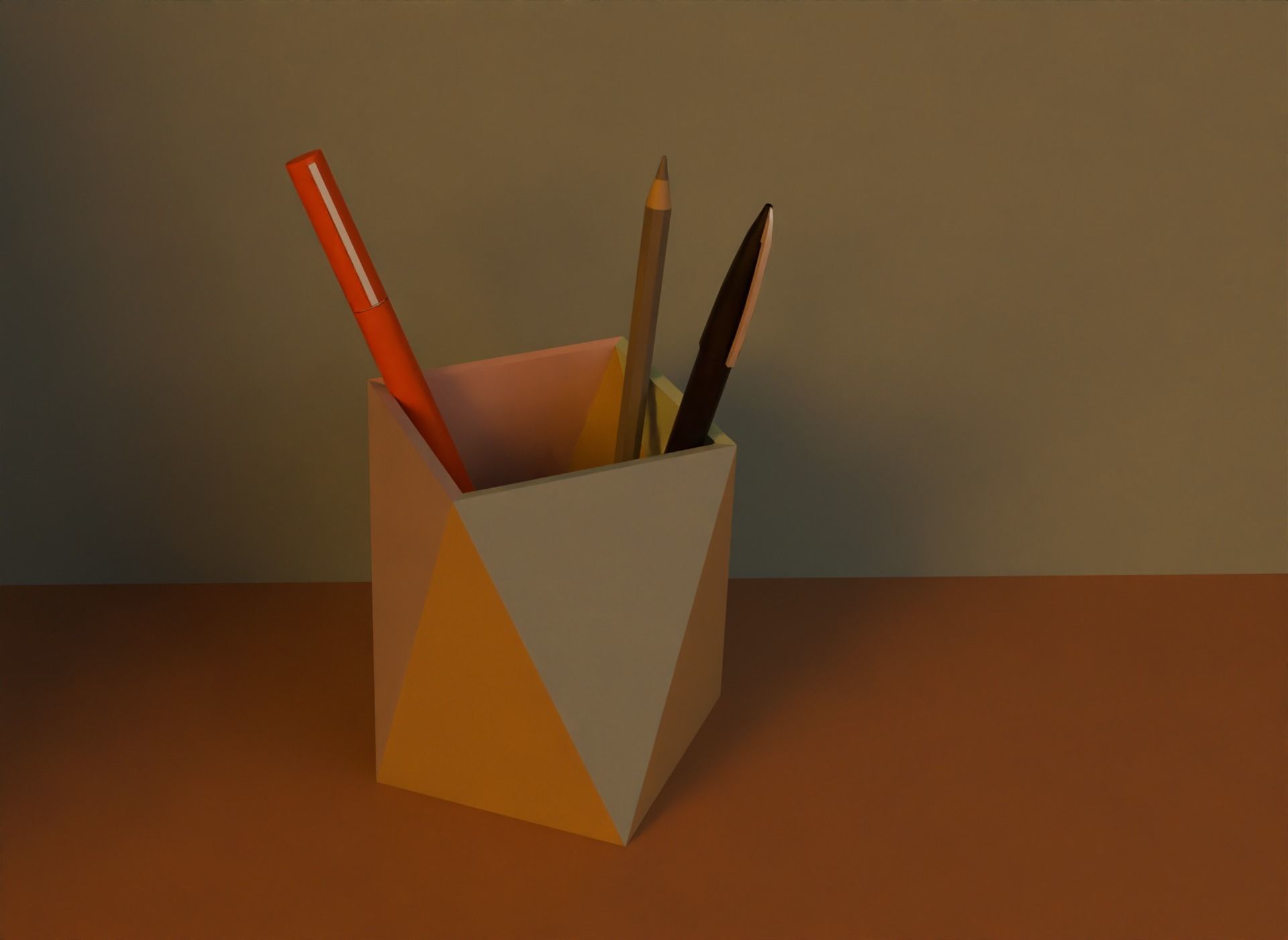 Attic bedroom Low-poly 3D model_16