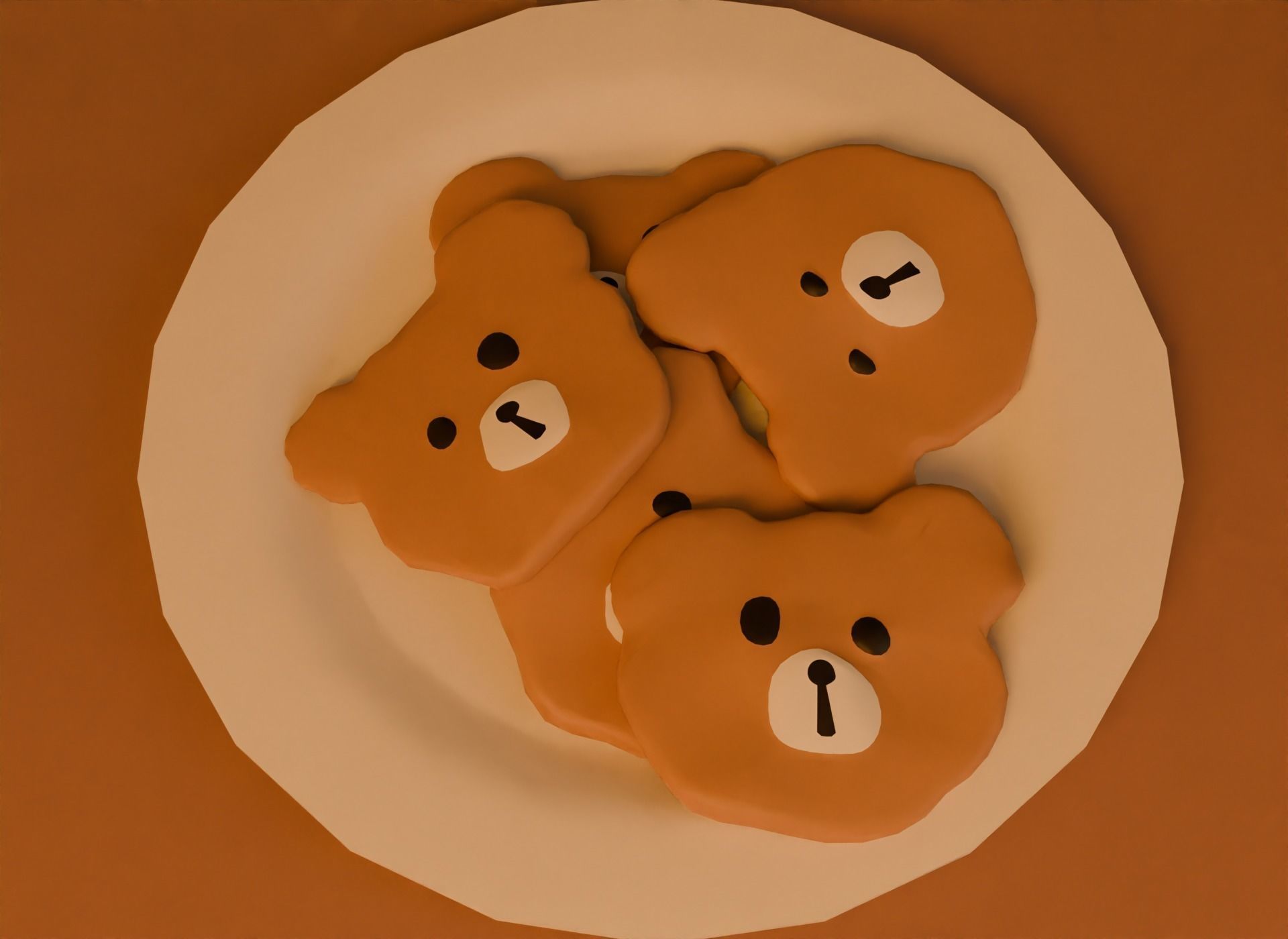 Attic bedroom Low-poly 3D model_11