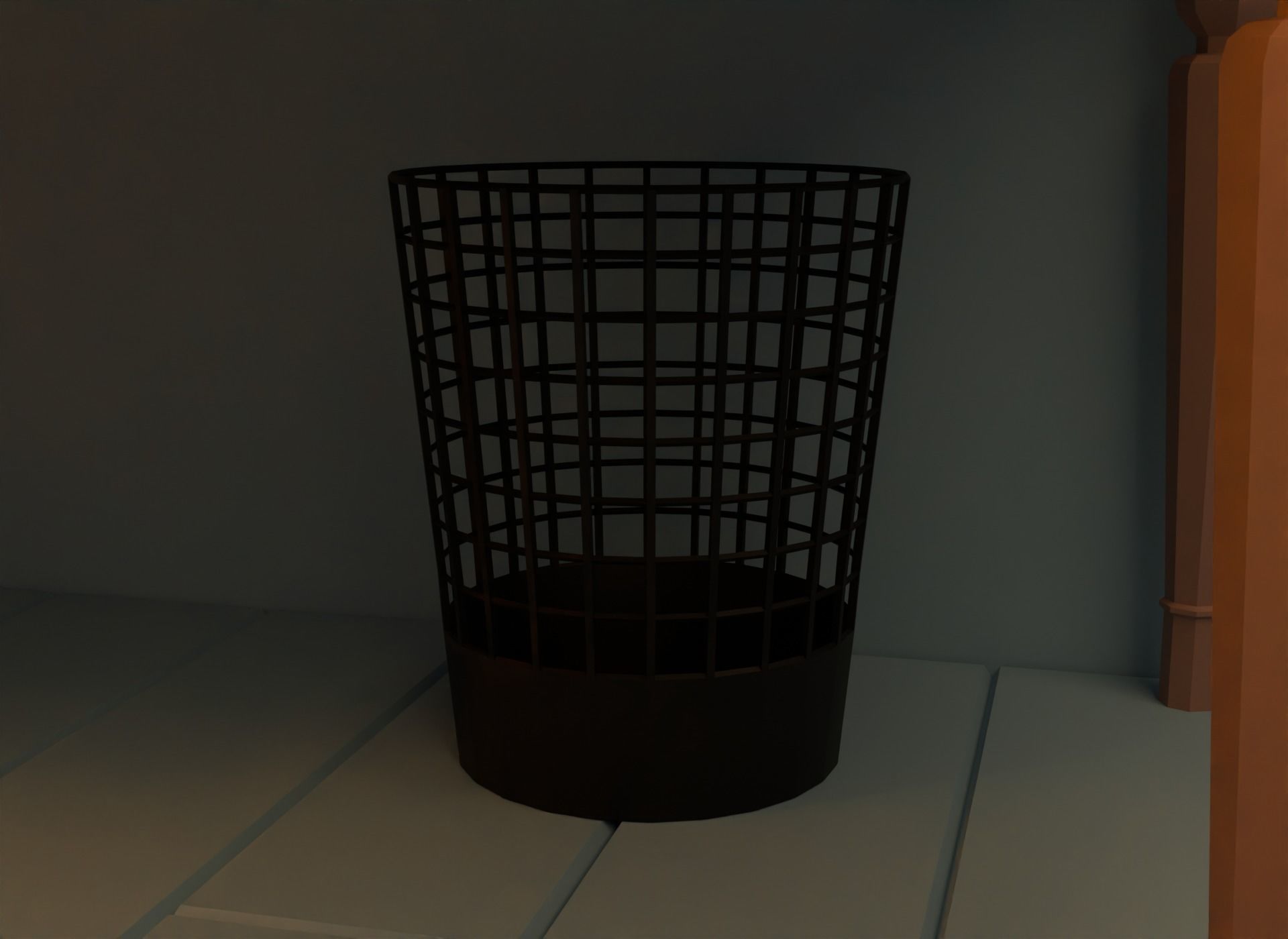 Attic bedroom Low-poly 3D model_28