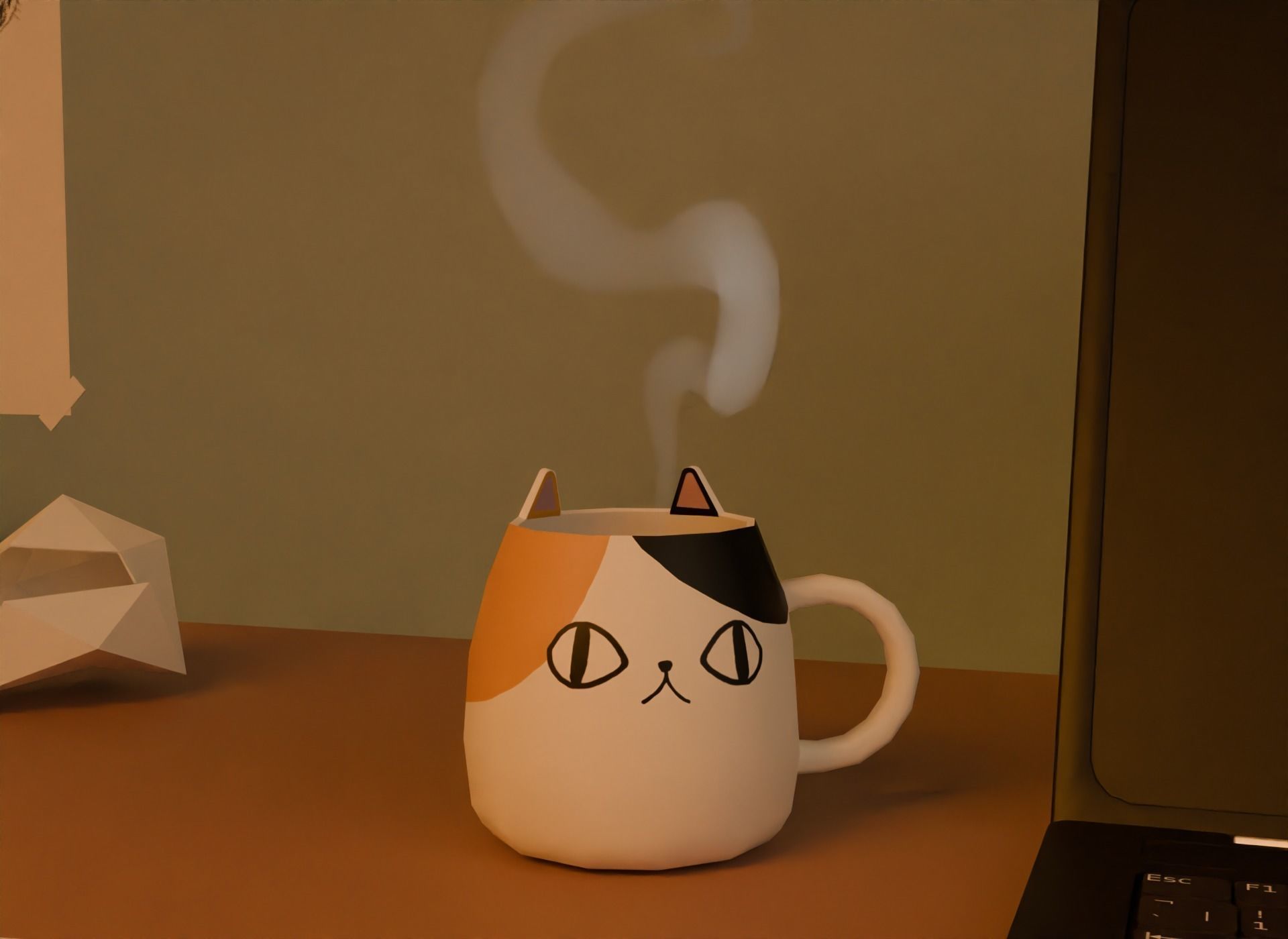 Attic bedroom Low-poly 3D model_12