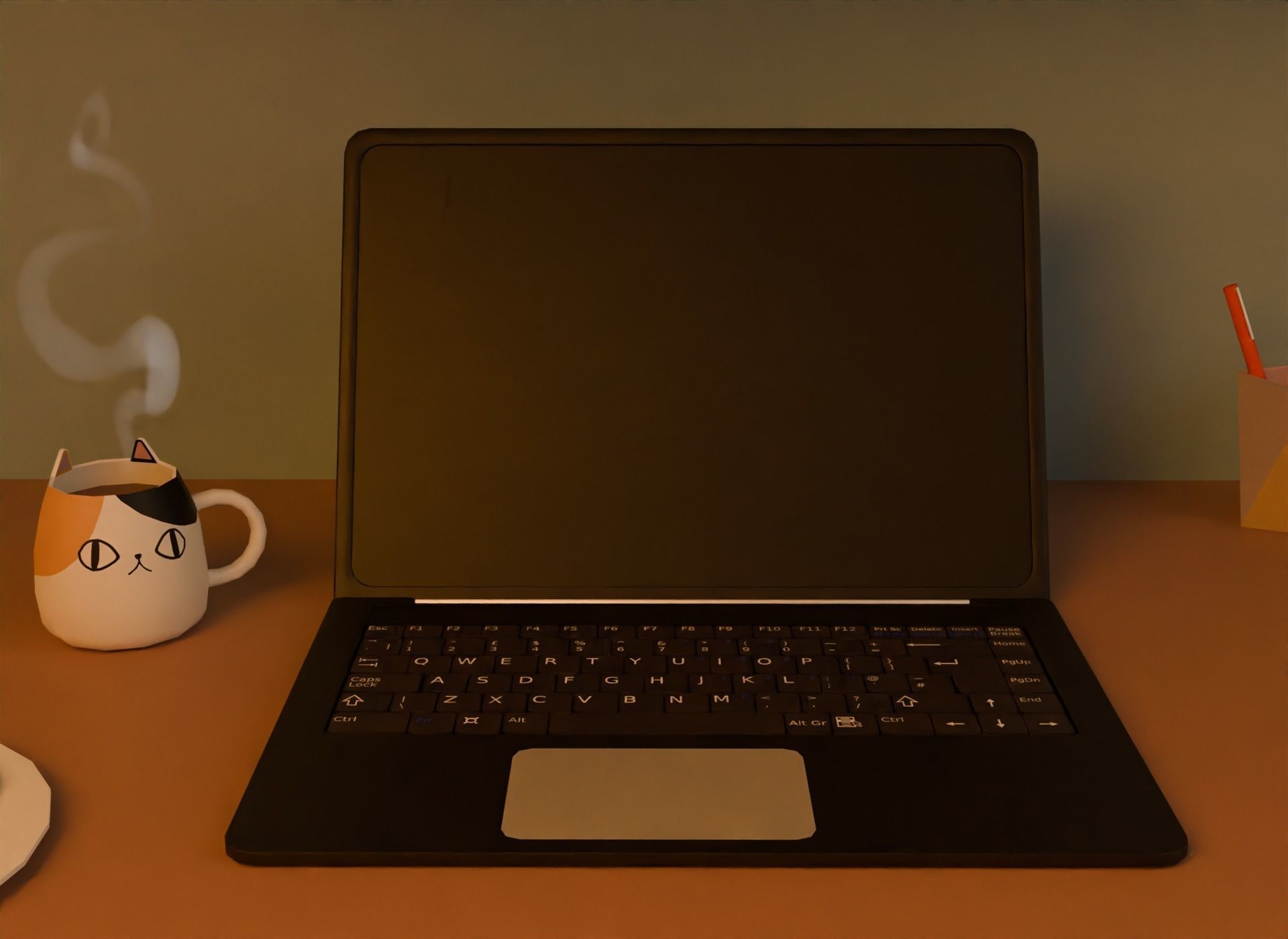 Attic bedroom Low-poly 3D model_14