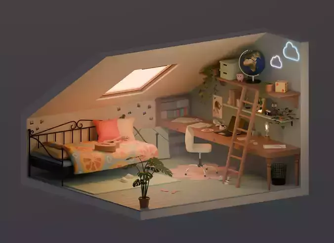 Attic bedroom