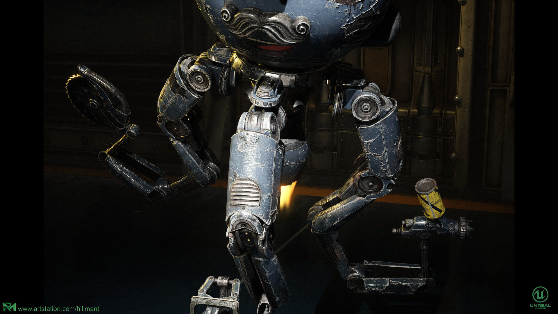 Robot Assistant Fallout Low-poly 3D model_9