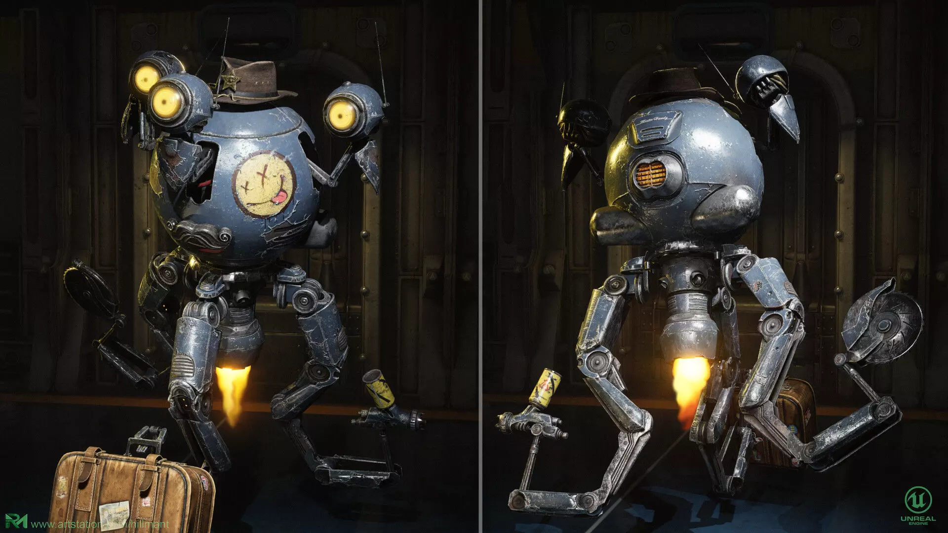 Robot Assistant Fallout Low-poly 3D model_0