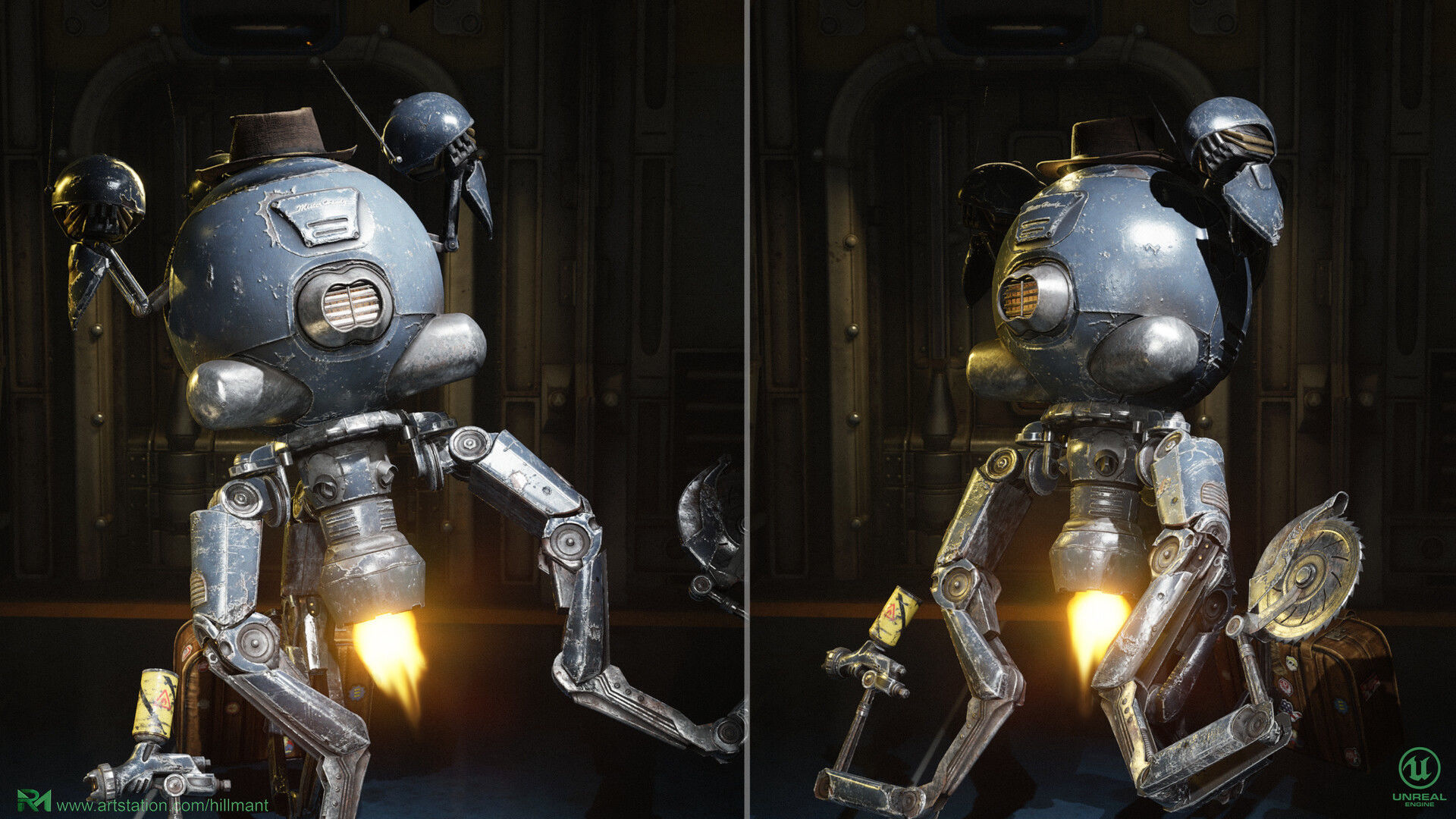 Robot Assistant Fallout Low-poly 3D model_4