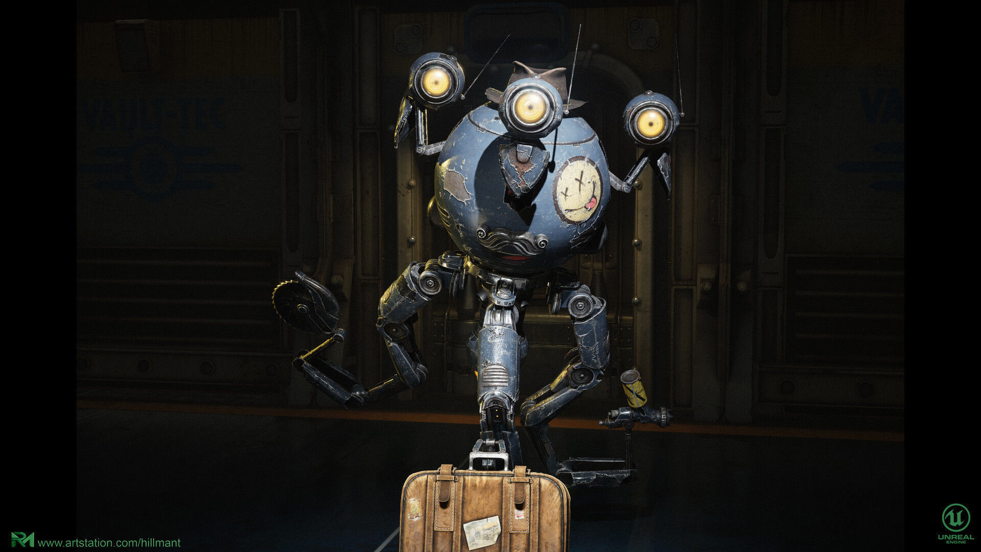 Robot Assistant Fallout Low-poly 3D model_8