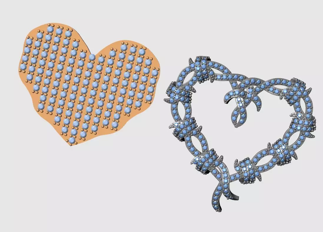 Daimond Pedant heatd 3D print model