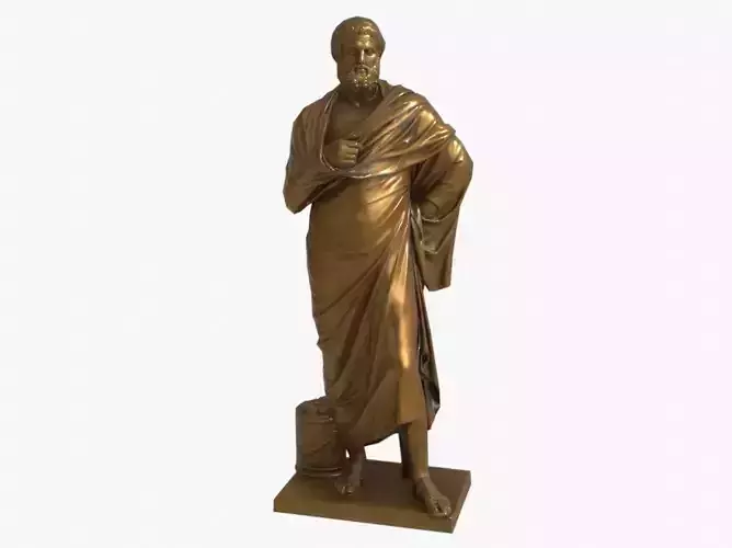 Sophocles Antique Statue - Old Gold