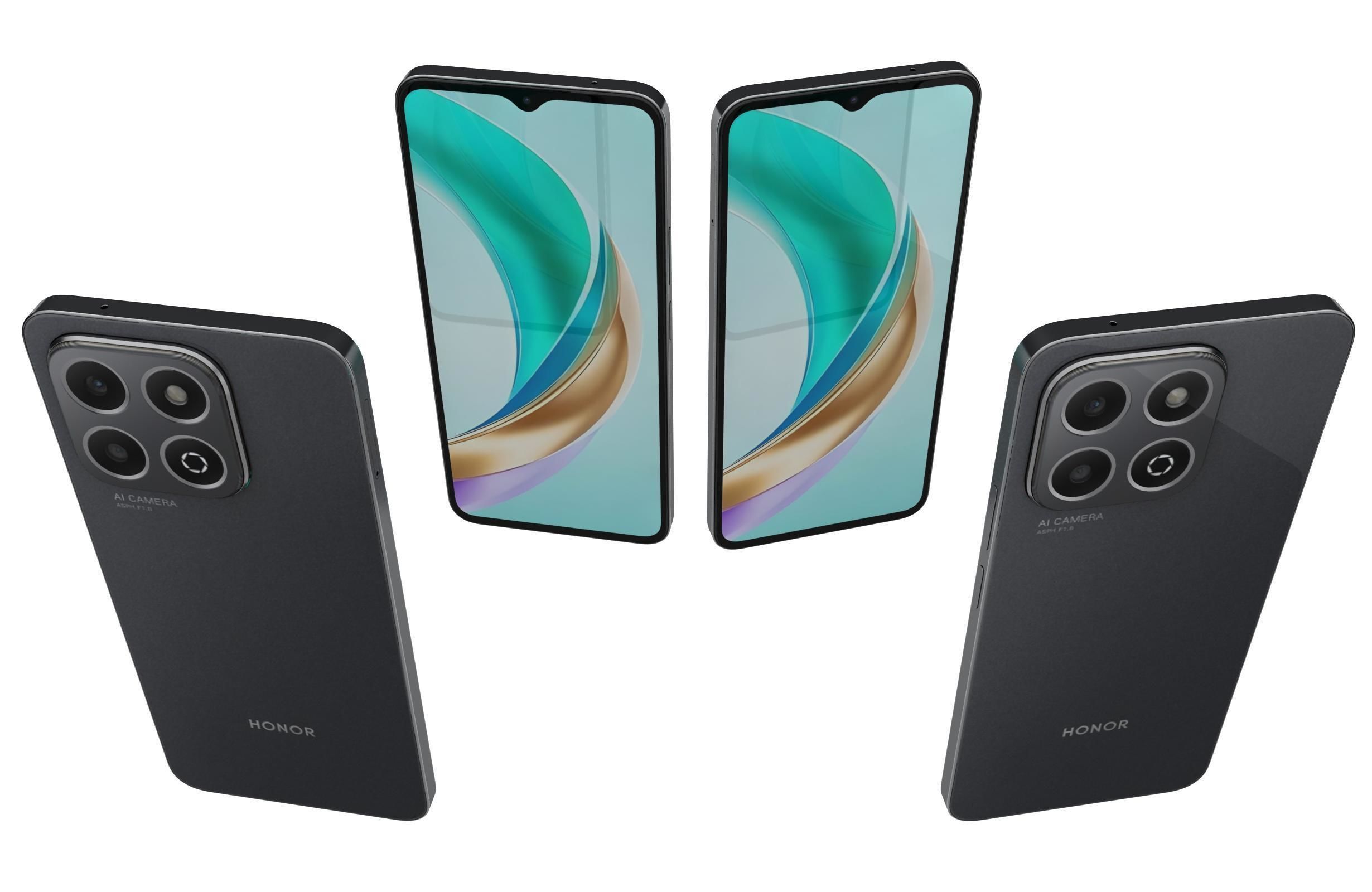 Honor X6b Midnight Black 3D model_7